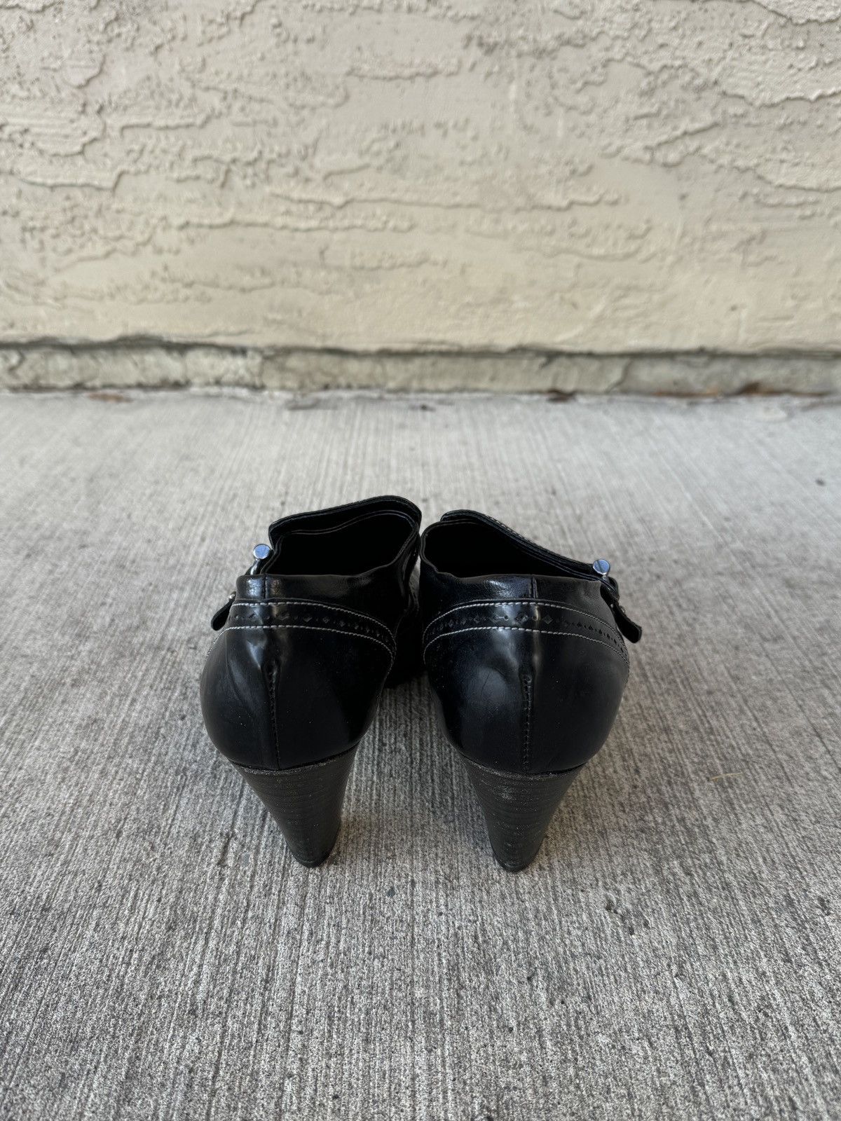 Other BLACK ARNOLD CHURGIN HIGH HEEL LEATHER LOAFERS Size US 8.5 / IT 38.5 - 3 Thumbnail