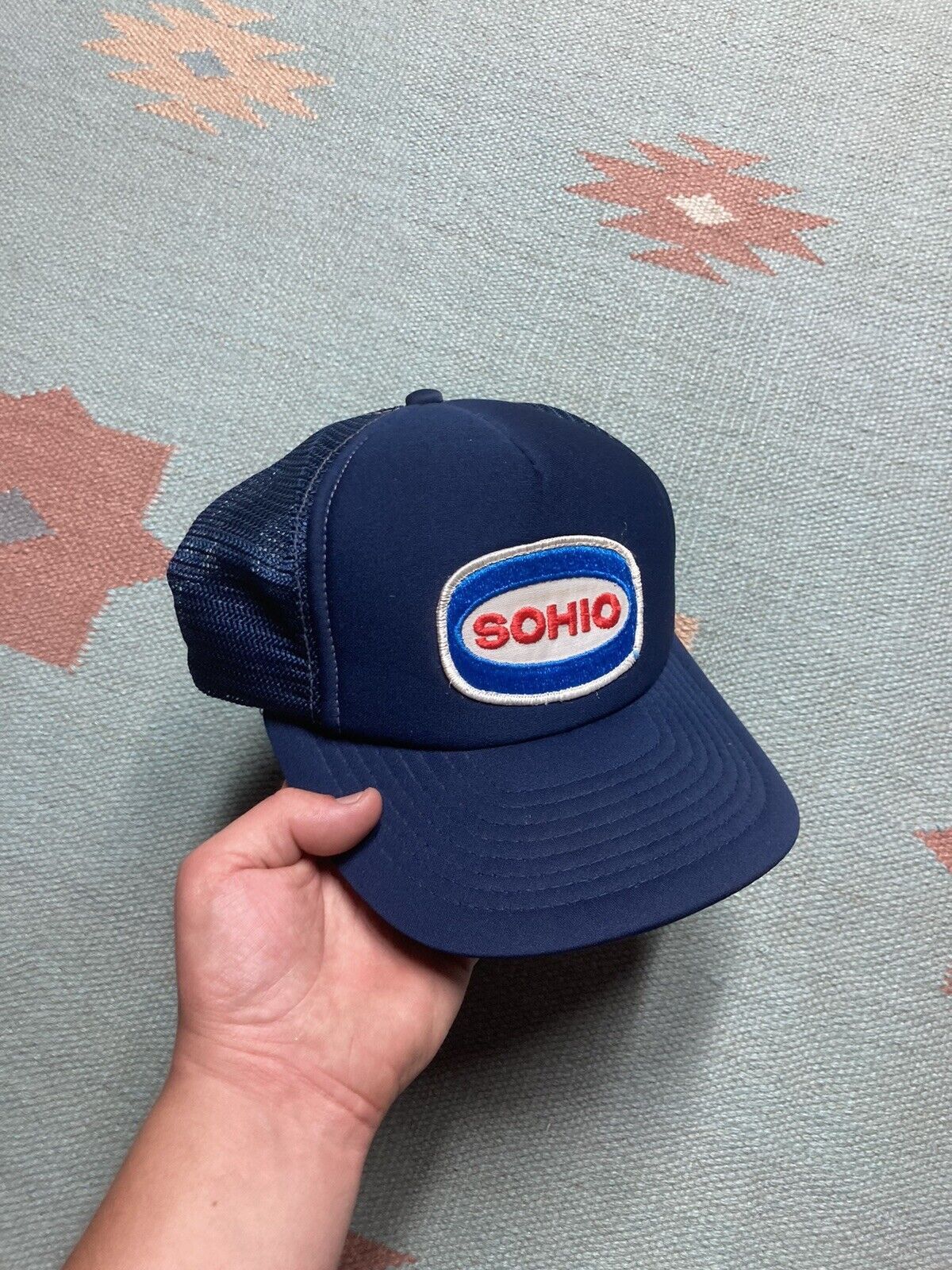 Vintage VTG 80s trucker hat cap Sohio oil gas company patch SnapBack Size ONE SIZE - 1 Thumbnail