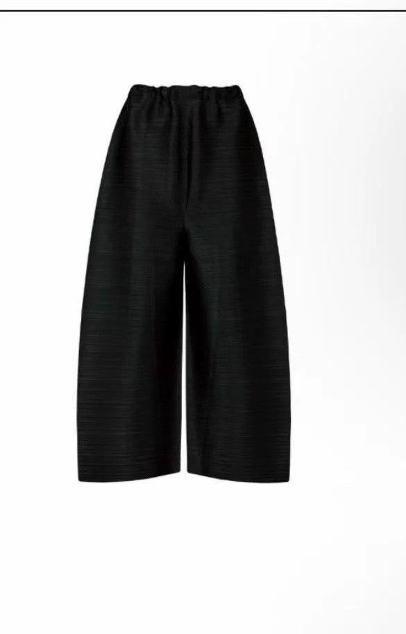 Issey Miyake Issey Miyake size:3 Black horizontal spring straight-leg p Size 31" - 1 Thumbnail