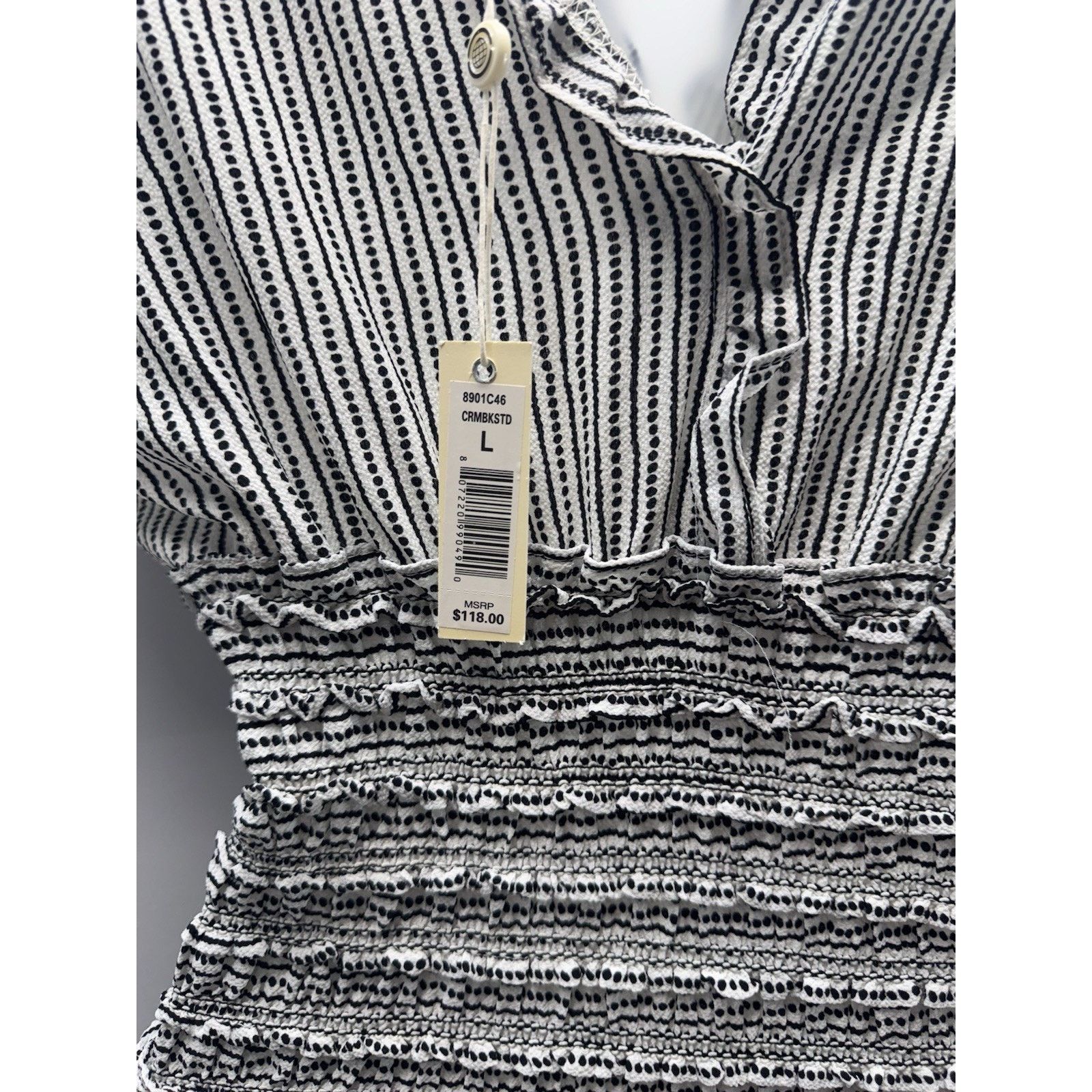 Other Max Studio NWT Smocked Waist Wide Leg Crepe Jumpsuit Black Size 30" / US 8 / IT 44 - 6 Thumbnail