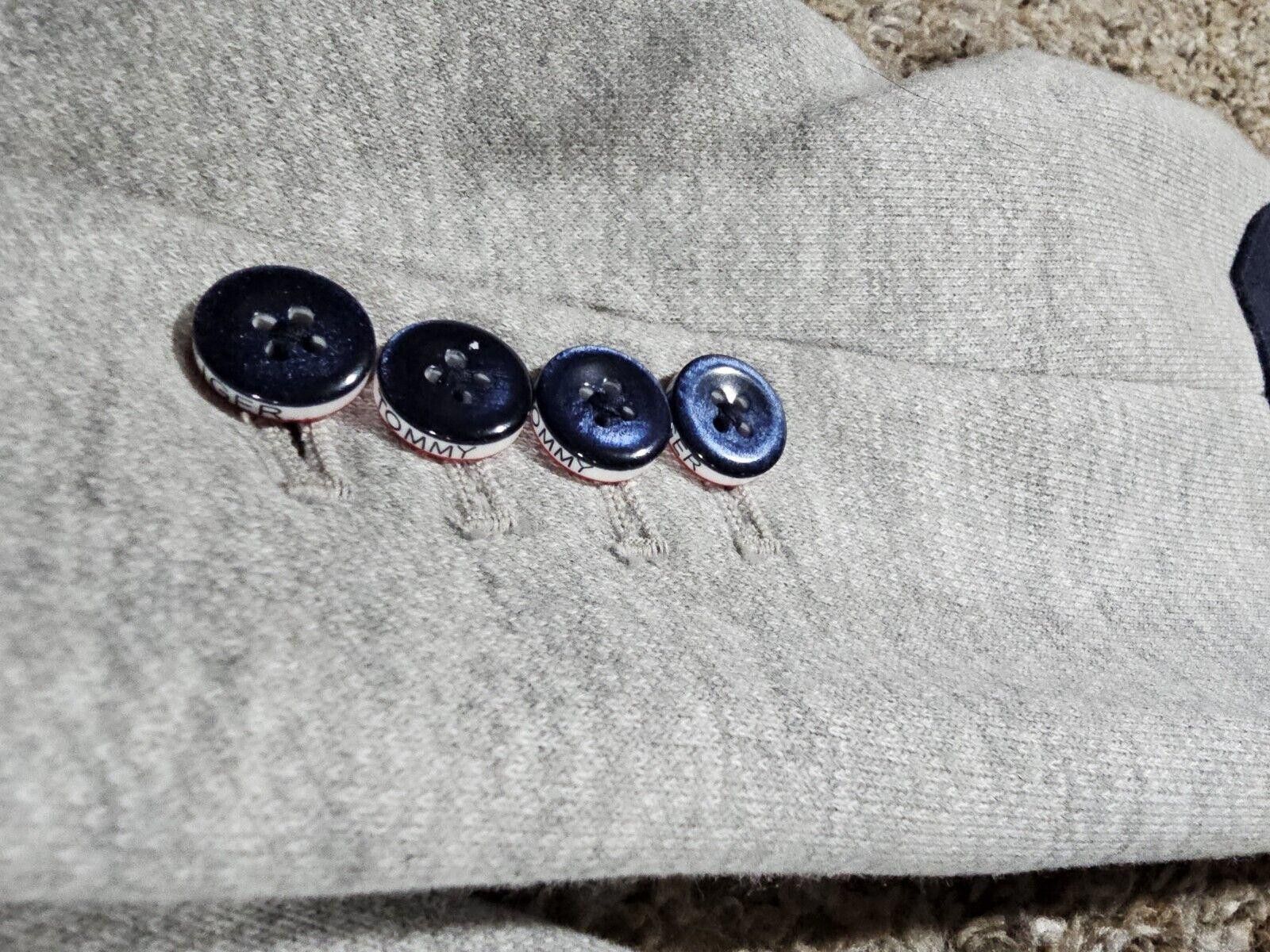 Tommy Hilfiger Tommy Hilfiger Gray 2 Button Blazer Blue Elbow Patches sz 8 Size M / US 6-8 / IT 42-44 - 3 Thumbnail
