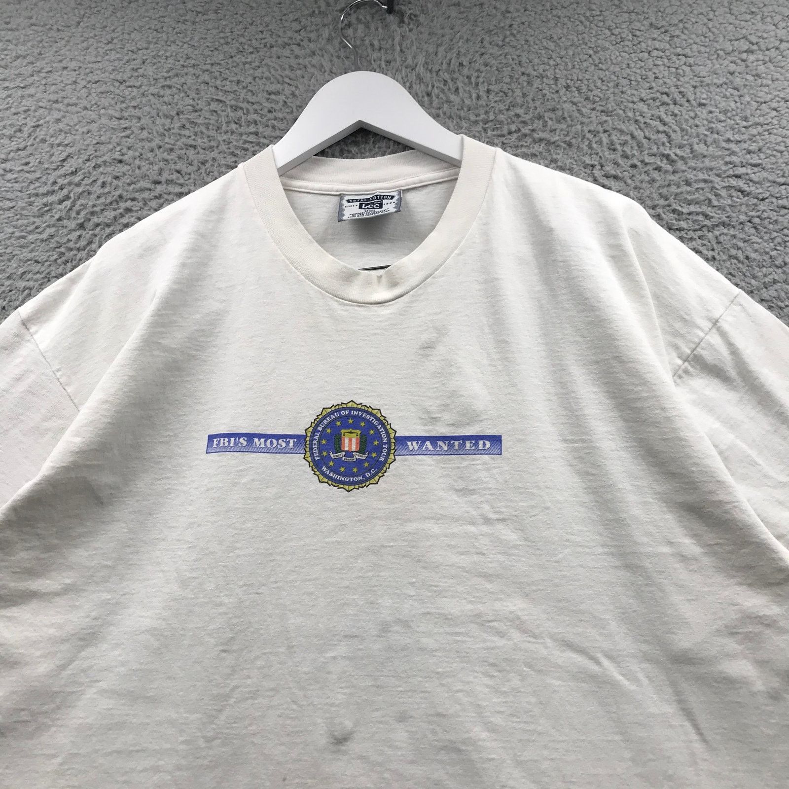 Lee VTG 90s FBI Most Wanted Scarface Capone Mugshot T-Shirt XXL Size US XXL / EU 58 / 5 - 11 Thumbnail