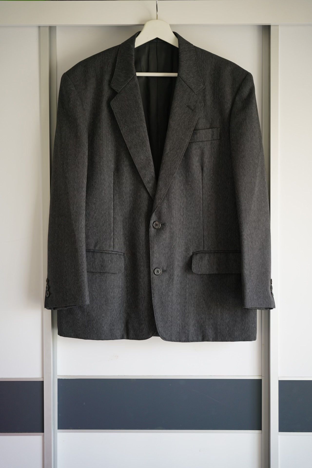 image of Yohji Yamamoto Y's For Men English Wool Gray Suit in Grey (Size Medium)