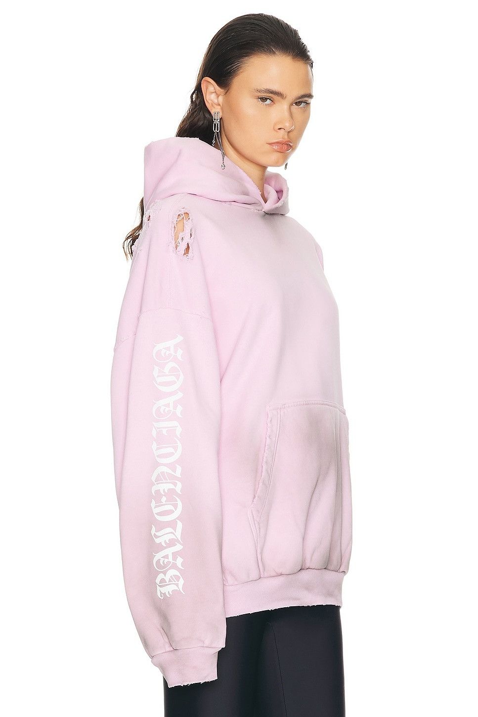 Balenciaga o1y0625 Logo Hoodie in Pink Size S / US 4 / IT 40 - 2 Thumbnail
