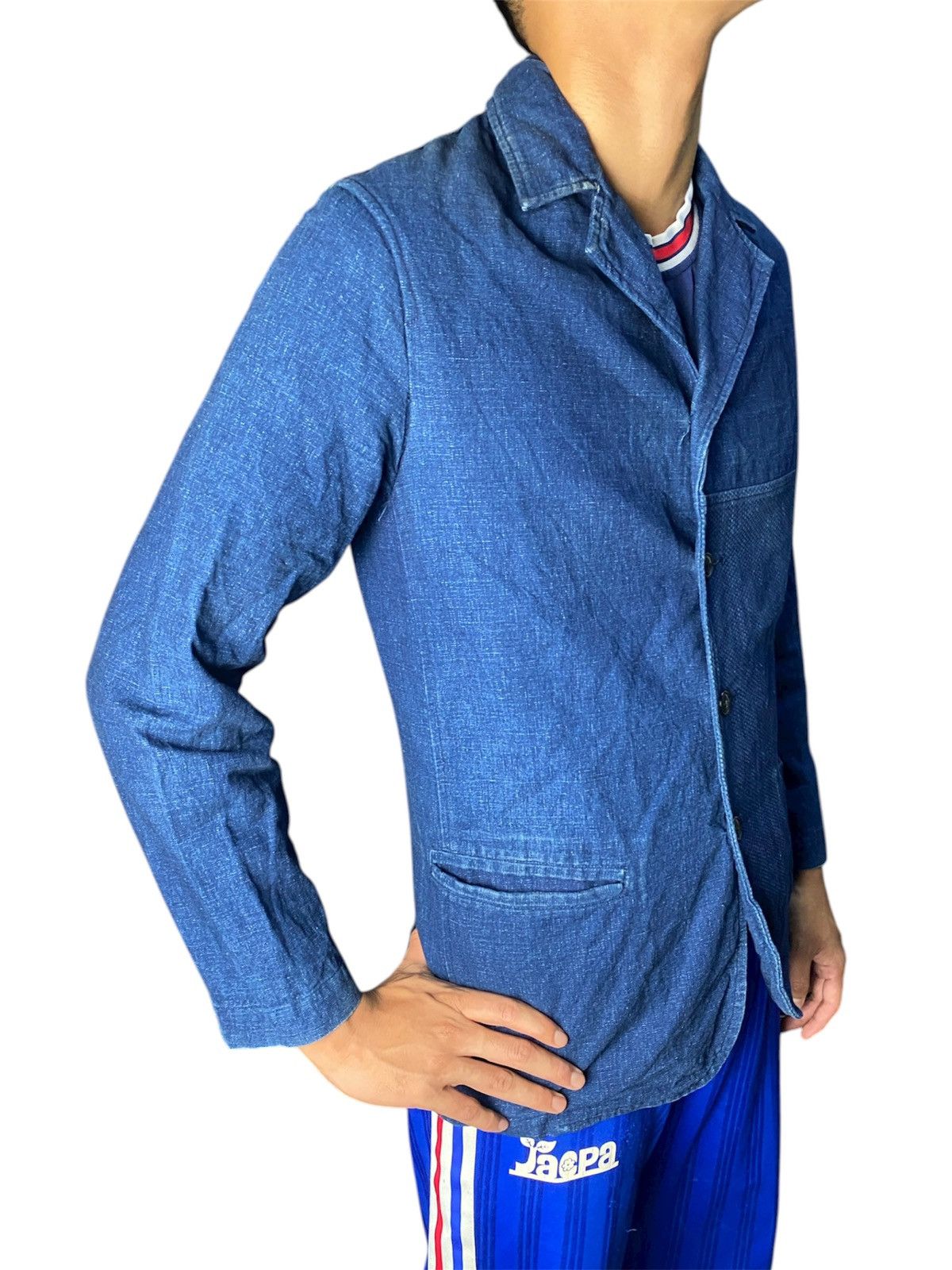Blue Blue Japan Vintage Blue Blue Japan Pure Indigo Sashiko Chore Jacket Size US S / EU 44-46 / 1 - 5 Thumbnail