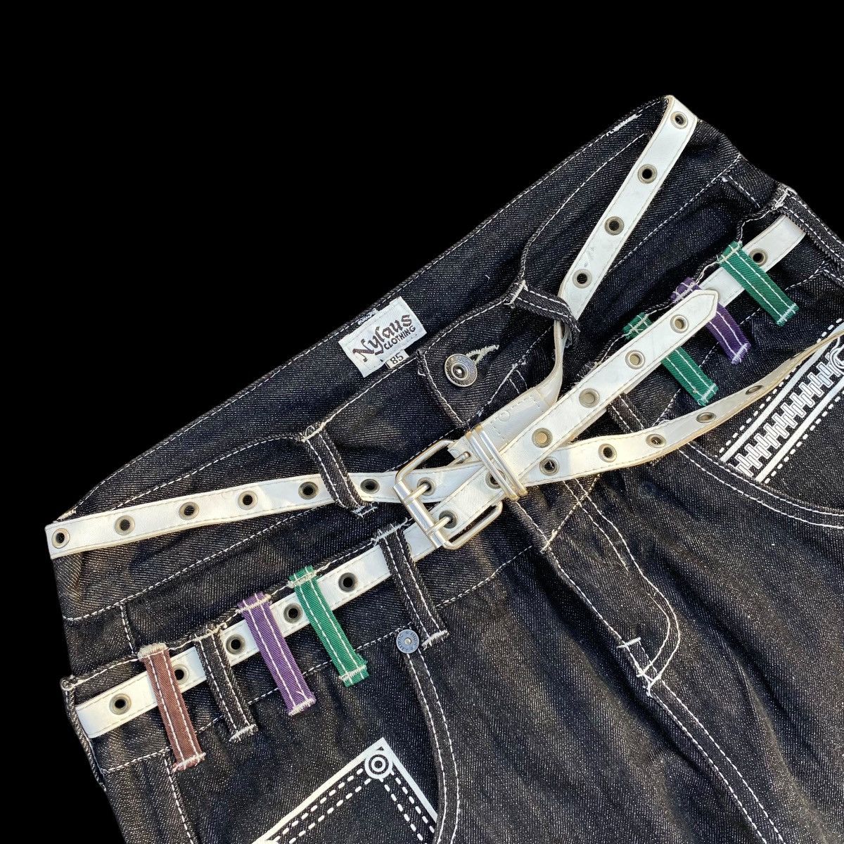 Hysteric Glamour × If Six Was Nine × Japanese Brand Rare Nylaus Double Waist With Belts Denim Jeans Size US 32 / EU 48 - 7 Thumbnail