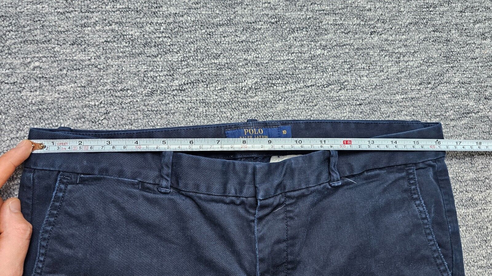 Polo Ralph Lauren Polo Ralph Lauren Brooke Skinny Chino Pants Navy Blue 10 Size 33" - 14 Thumbnail