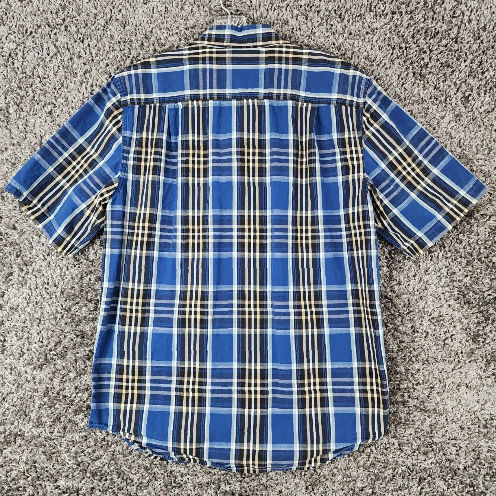 Carhartt VINTAGE Carhartt Shirt Plaid Short Sleeve Button-Up Mens M Blue Relaxed Fit Size US 31 - 5 Thumbnail