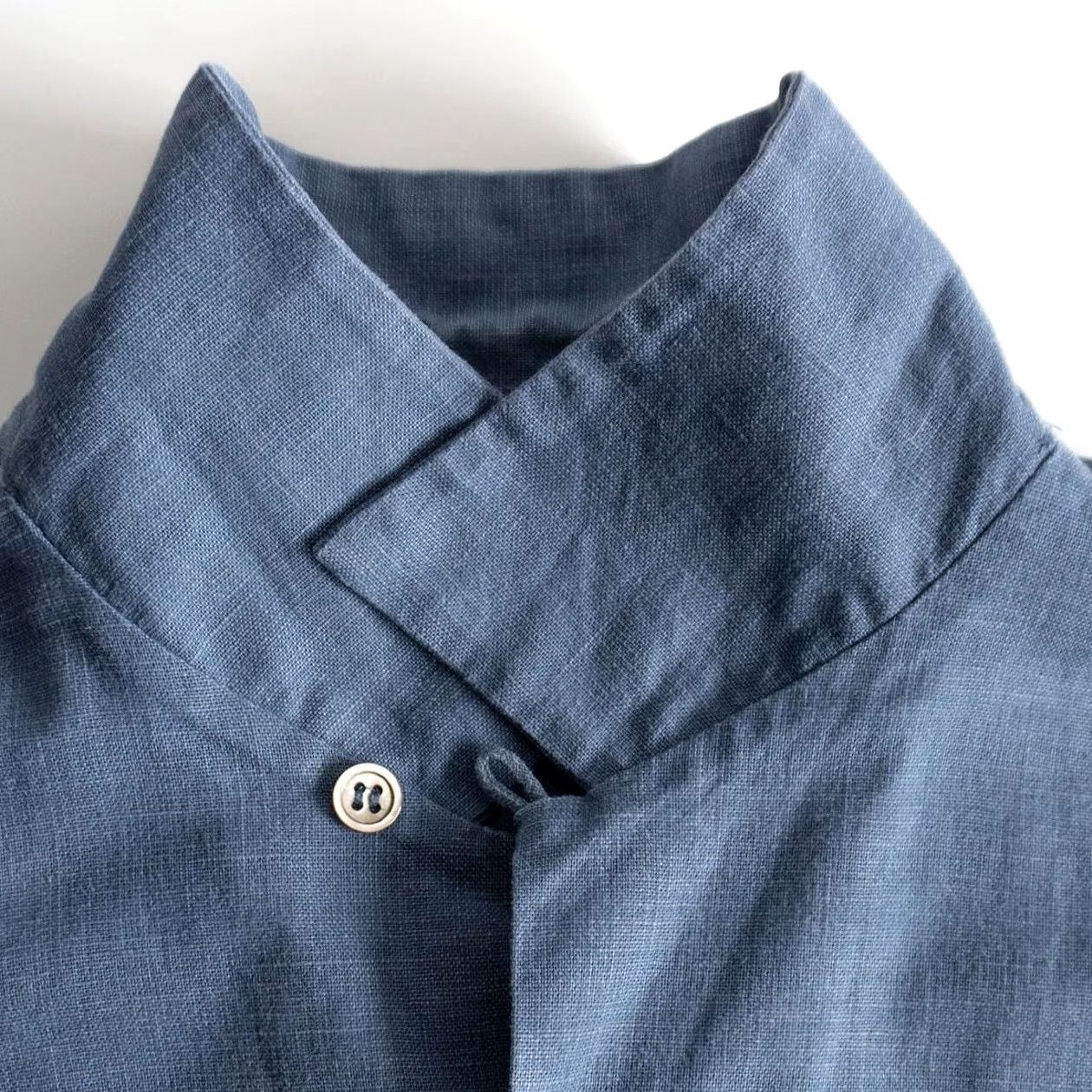 Yohji Yamamoto Y's for men 90's Vintage Yohji Yamamoto Open-collar Shirt One Size Blue Cotton Shirt Mens One Size Blue Cotton Size US M / EU 48-50 / 2 - 4 Thumbnail