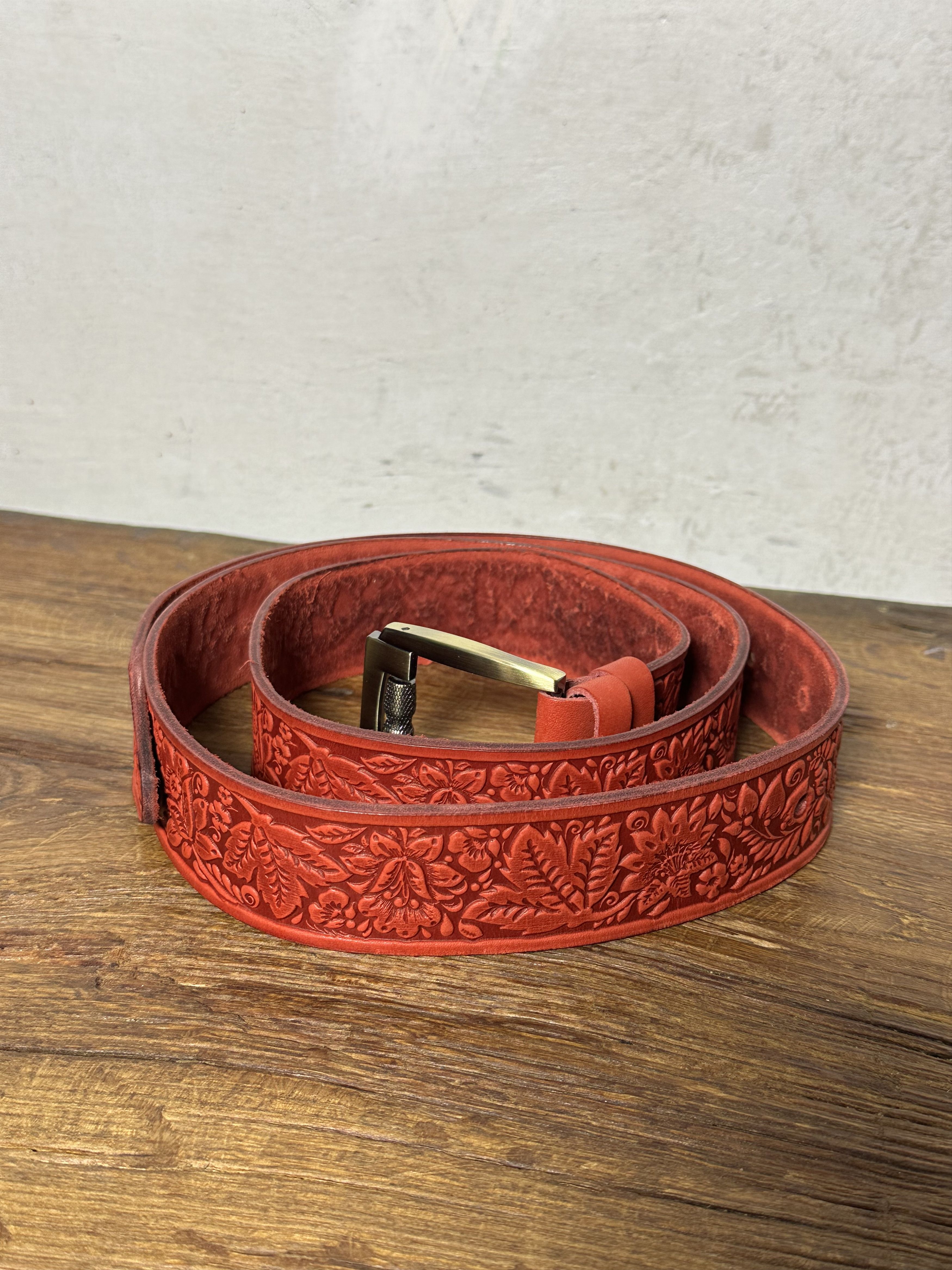 Saddleback Leather Leather Stamped Boho Belt Size ONE SIZE - 2 Thumbnail