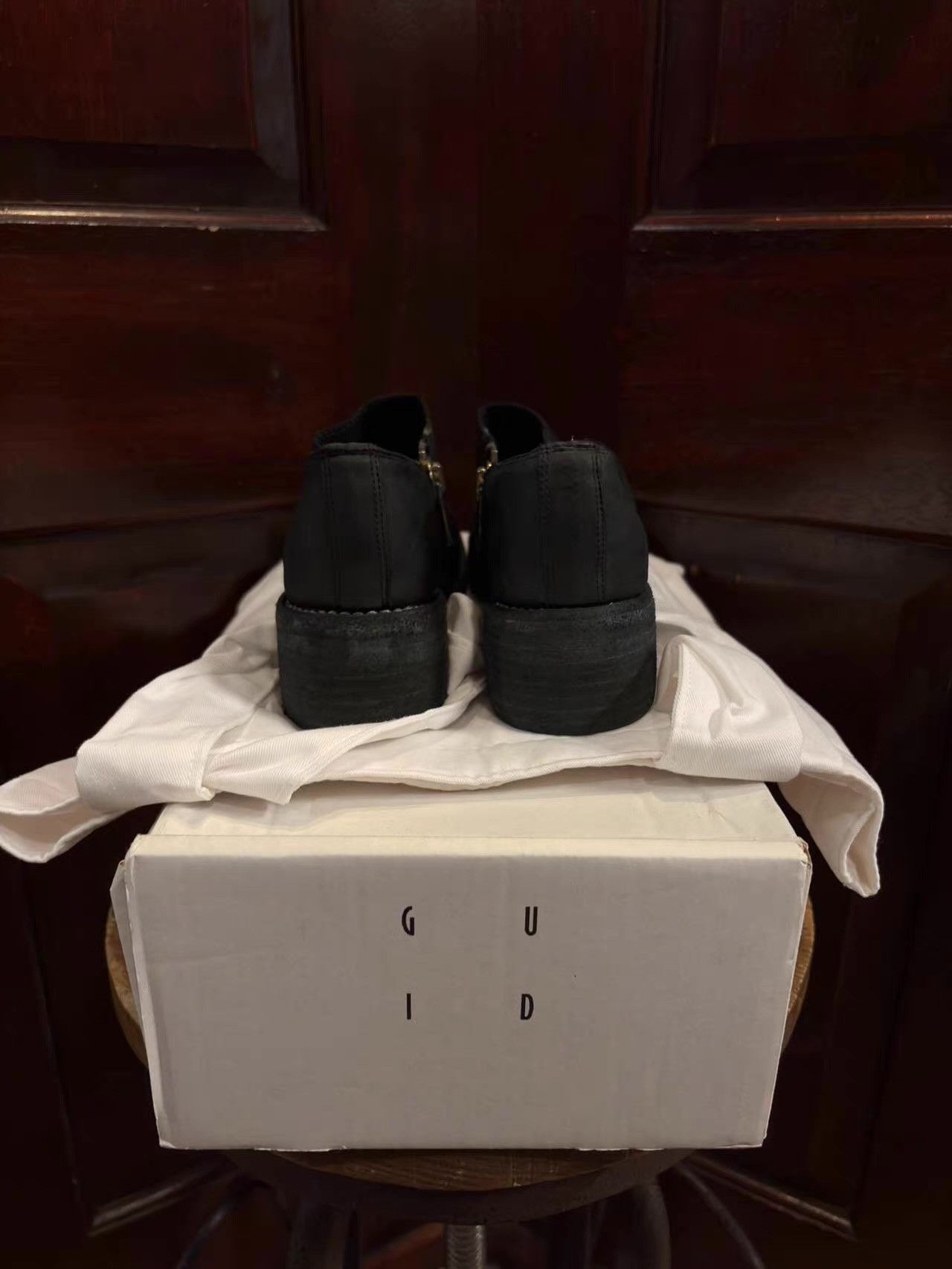 Guidi Guidi 17SS BLKT Black PL0SZ Round‑Toe Zip‑Up Derbys Ｑ25 Size US 6 / IT 36 - 2 Thumbnail