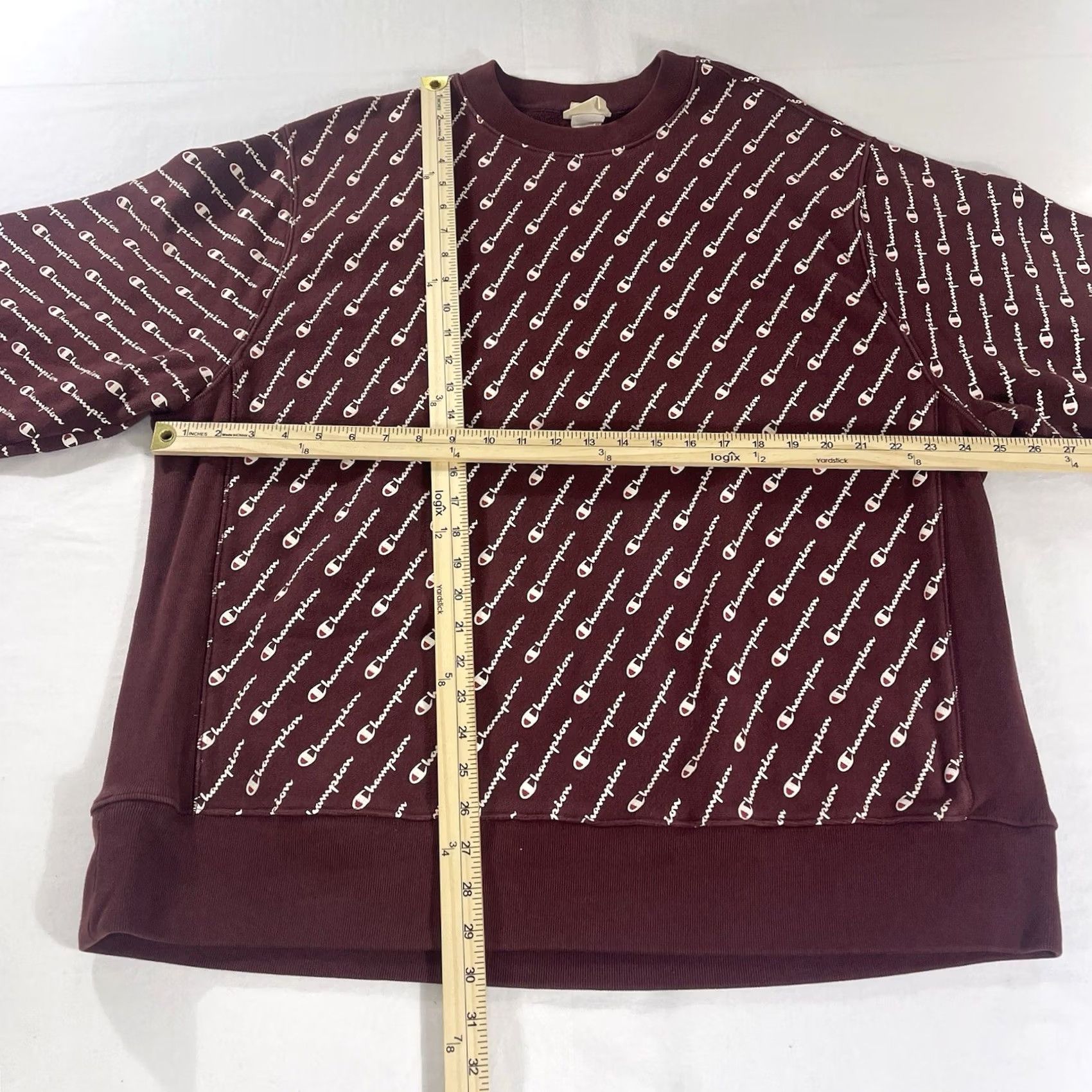 Champion VINTAGE Champion 2XL Crewneck Sweatshirt Reverse Weave AOP Spell Out Logo Maroon Red Decade 1980s Mens Size US XXL / EU 58 / 5 - 3 Thumbnail