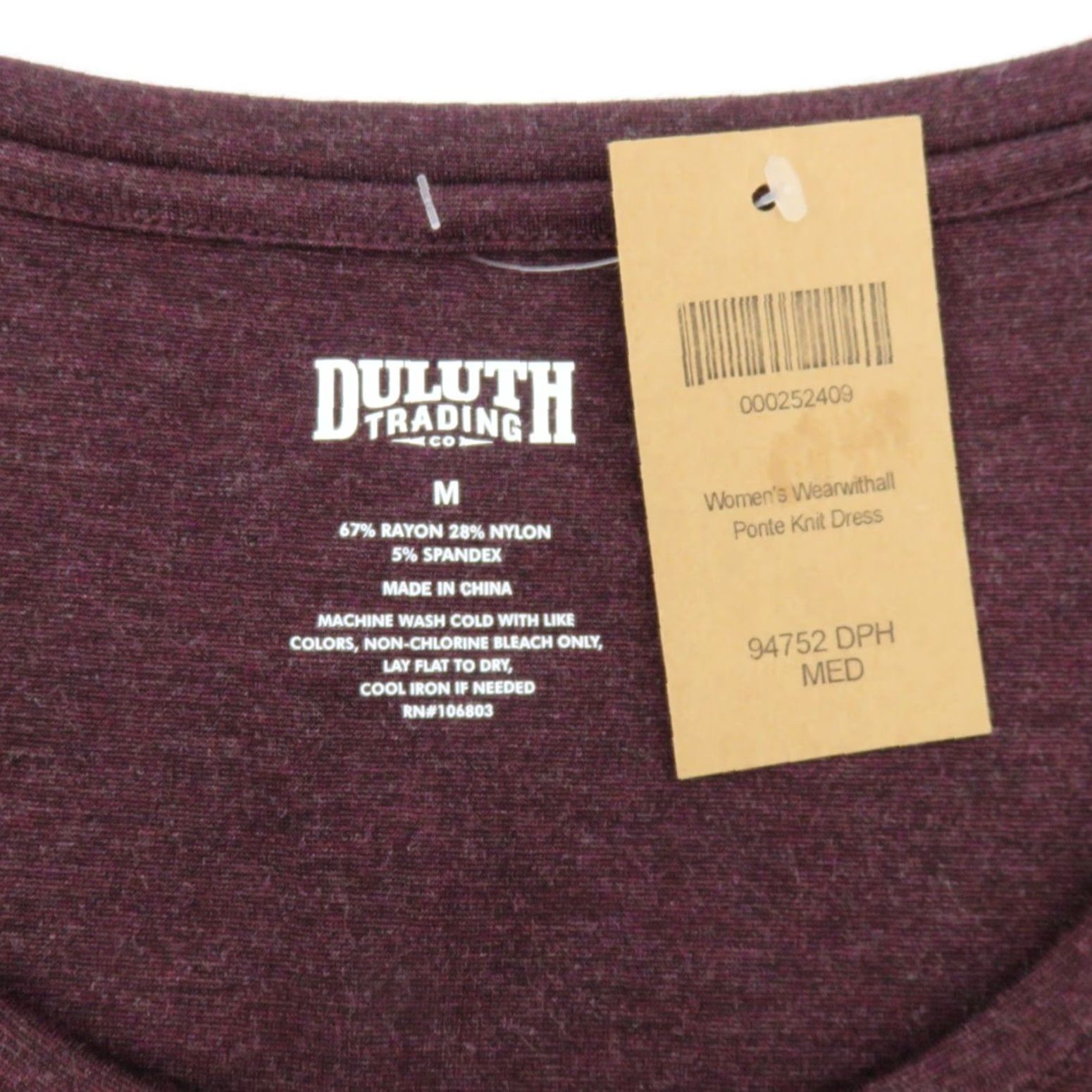 Duluth Trading Company Duluth Trading Co Women M Wearwithall Ponte Knit Dress Dark Purple Red NEW Size M / US 6-8 / IT 42-44 - 6 Thumbnail