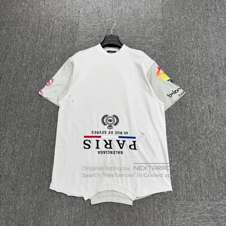 Balenciaga Balenciaga Inverted Wheat Pattern Patchwork Short Sleeve Size US S / EU 44-46 / 1 - 1 Thumbnail