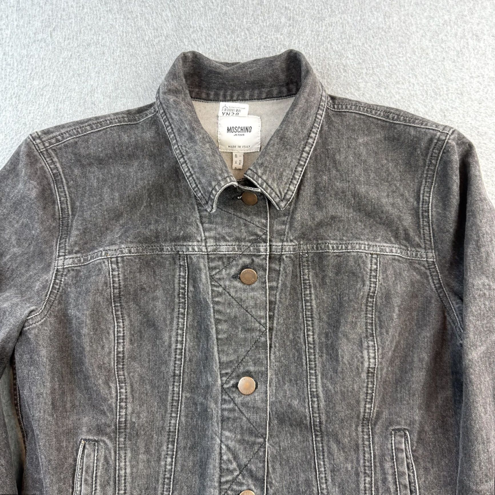 Moschino VINTAGE Moschino Jeans Jacket Womens M Black Denim Button Up Made Italy Jacket Womens M Black Denim Button Up Made Italy Size 32" / US 10 / IT 46 - 4 Thumbnail