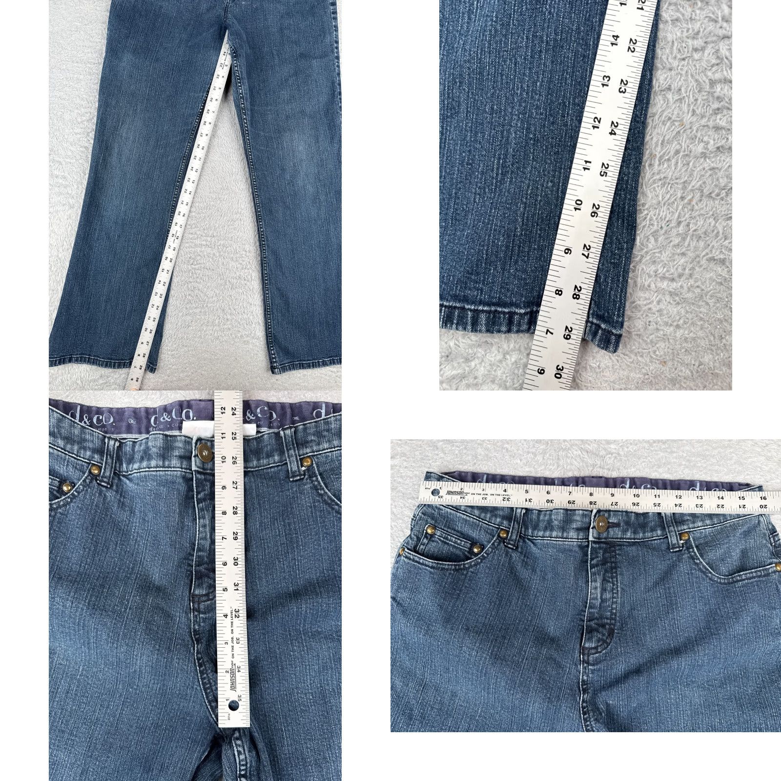 Vintage VINTAGE D&Co Womens Jeans Boots Cut High Waist Denim 14 Blue Cotton Blend 32x29 Size 36" / US 14 / IT 50 - 8 Thumbnail