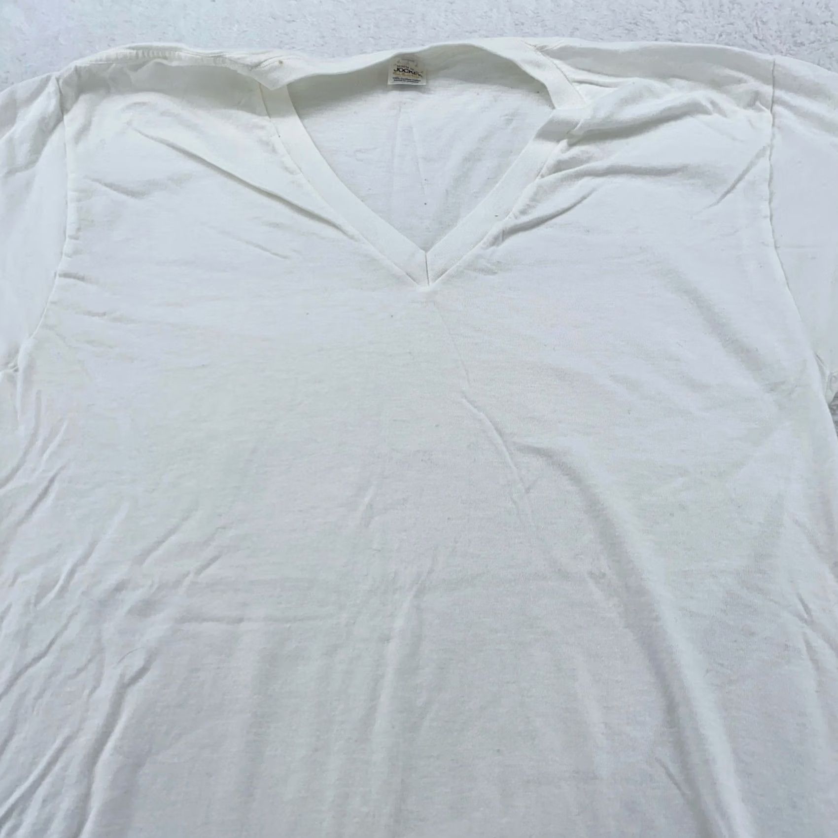 Jockey VINTAGE Jockey Shirt Mens XS White V Neck Undershirt 100% Cotton 90s Classic Retro 90s Mens XS White Undershirt Cotton Jockey Shirt Size US XS / EU 42 / 0 - 2 Thumbnail
