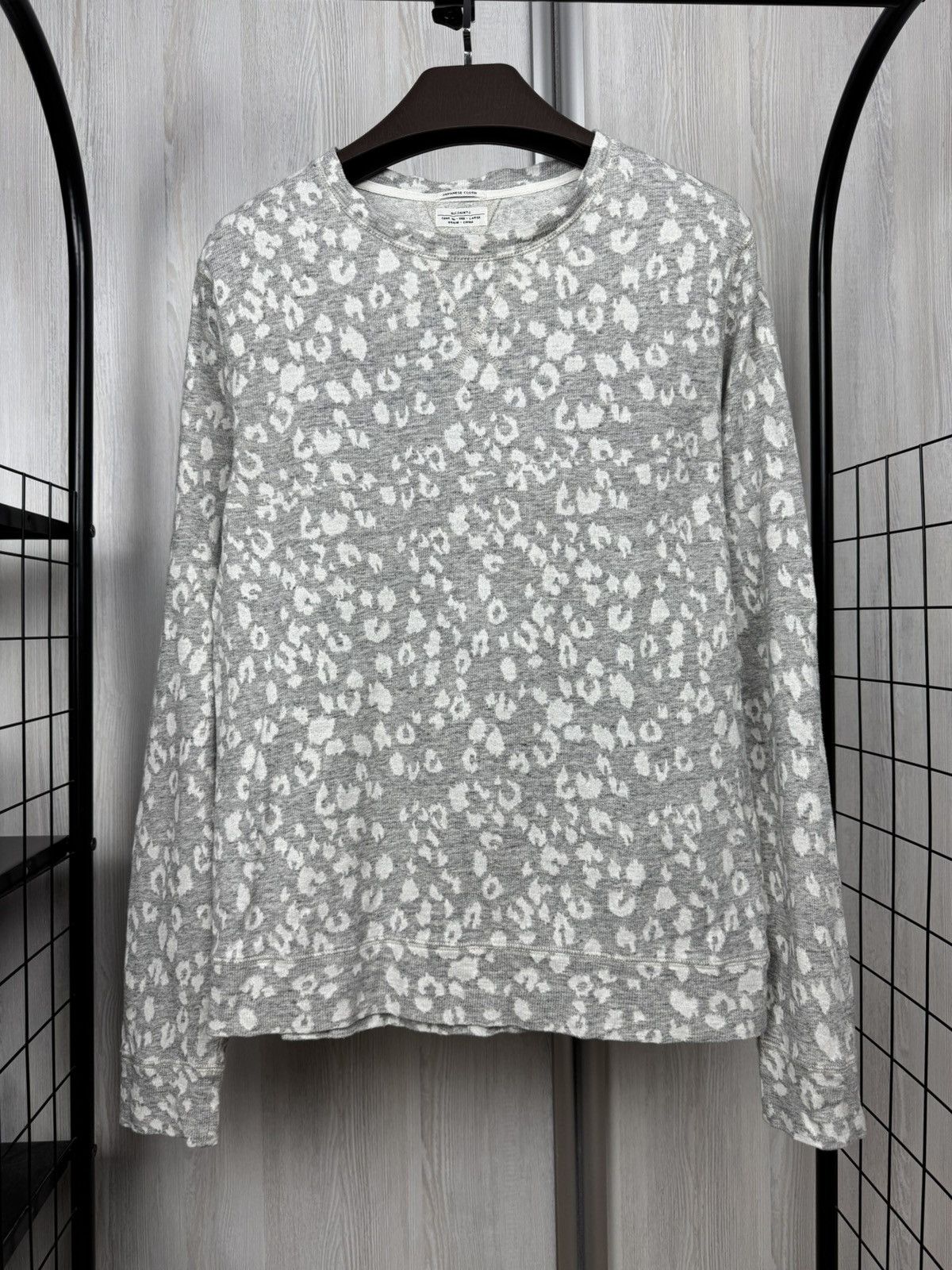 Allsaints Allsaints Leopard Crew grey white sweater sweatshirt Size US L / EU 52-54 / 3 - 2 Thumbnail