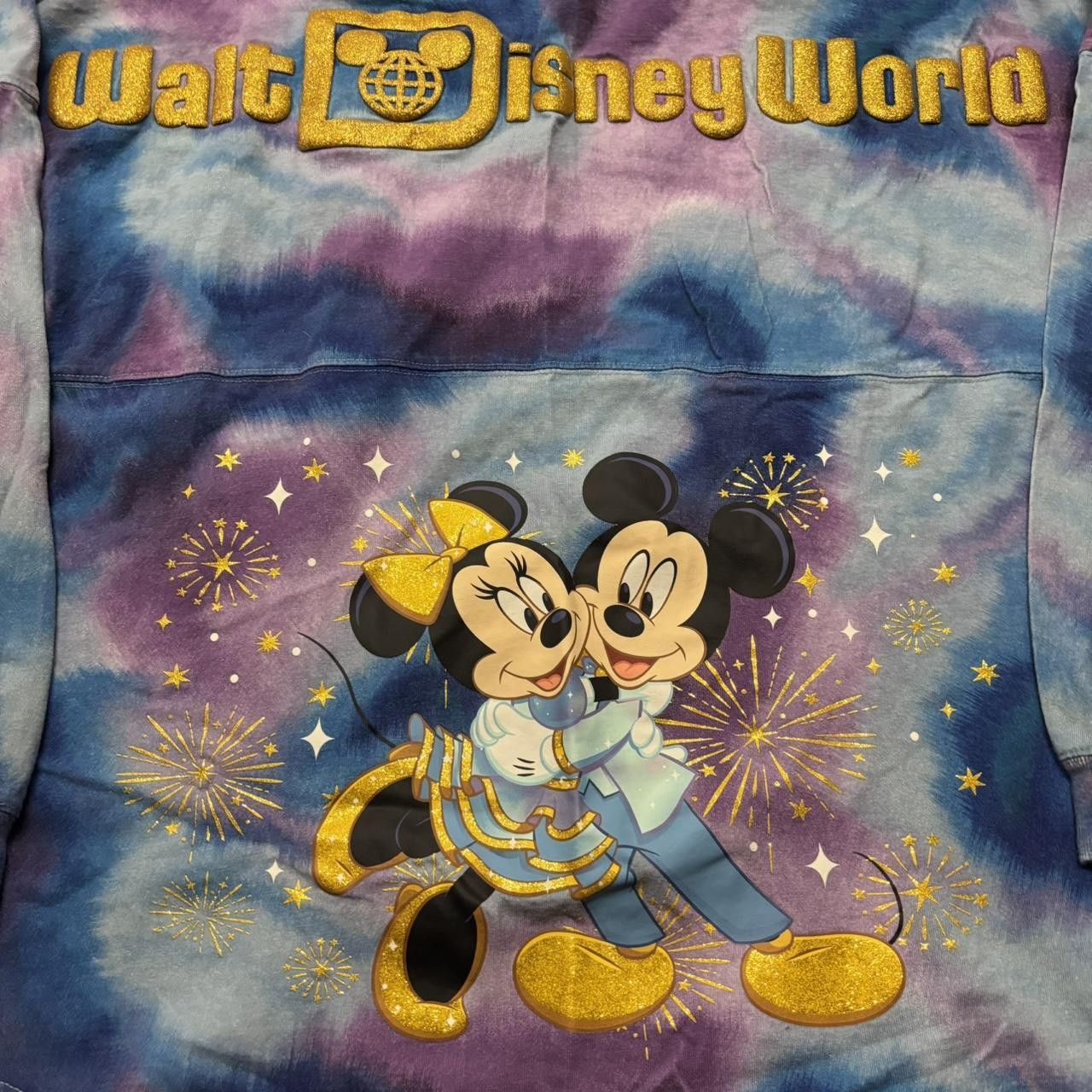 Disney Walt Disney World 50th Anniversary Grand Finale Blue & Purple Tie Dye Spirit Jersey! Size US L / EU 52-54 / 3 - 4 Thumbnail