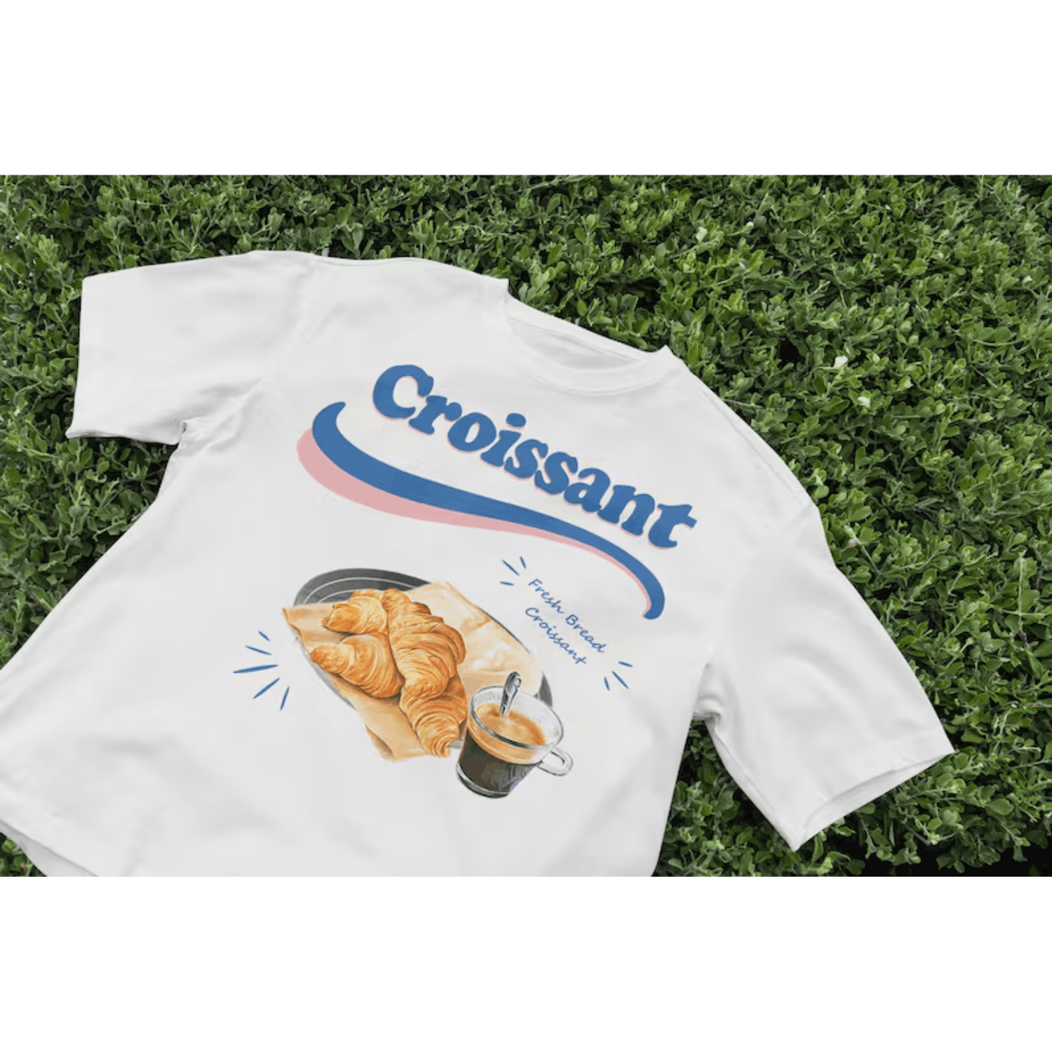 Japanese Brand × Vintage Croissant T-Shirt, Simple Shirt, Vintage Shirt, Y2k Shirt Size US L / EU 52-54 / 3 - 1 Thumbnail