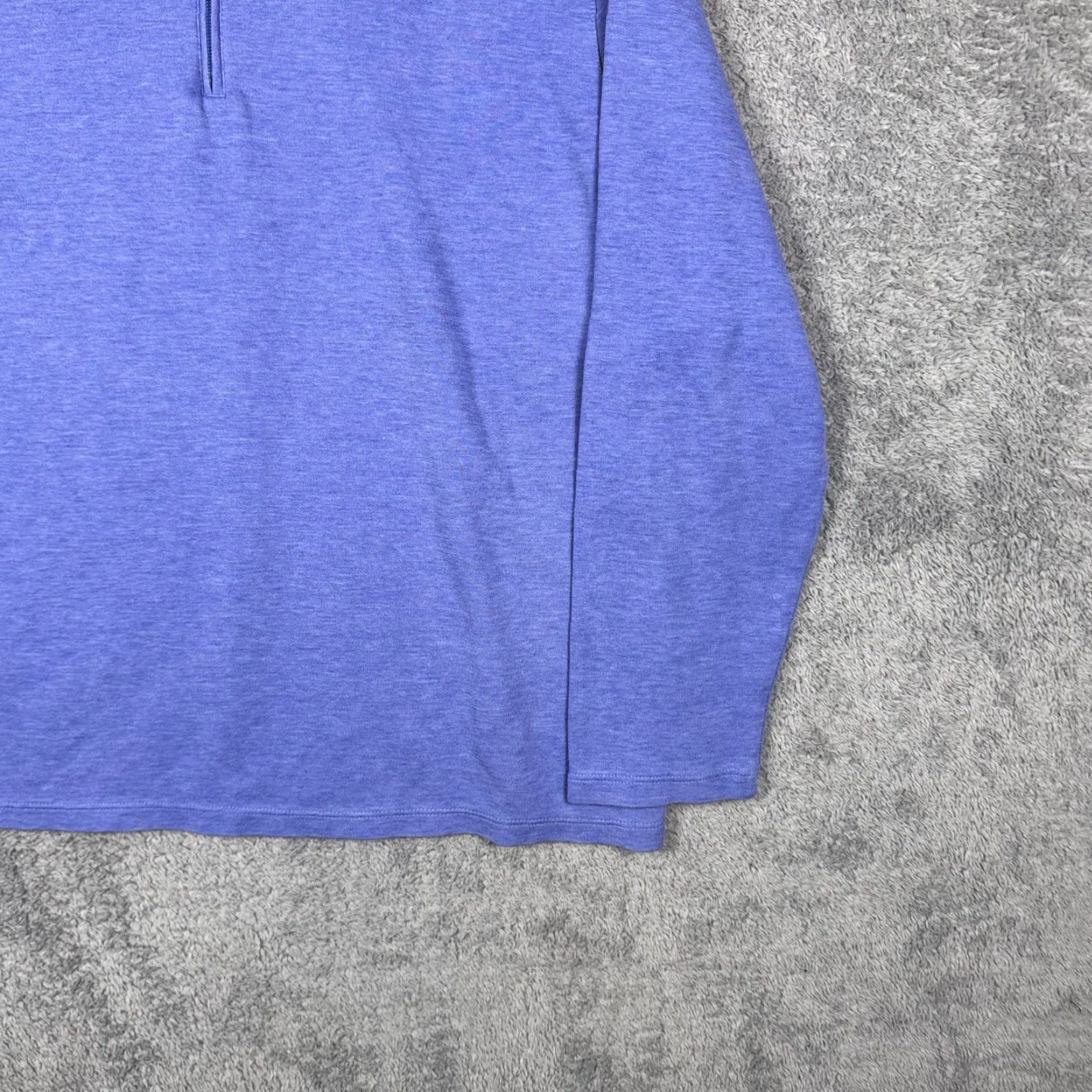 Mizzen+Main Mizzen+Main Sweater Men XL Stanton Pullover 1/4 Zip Mock Stretch Performance Blue Solid Knit Long Sleeve Size US XL / EU 56 / 4 - 2 Thumbnail