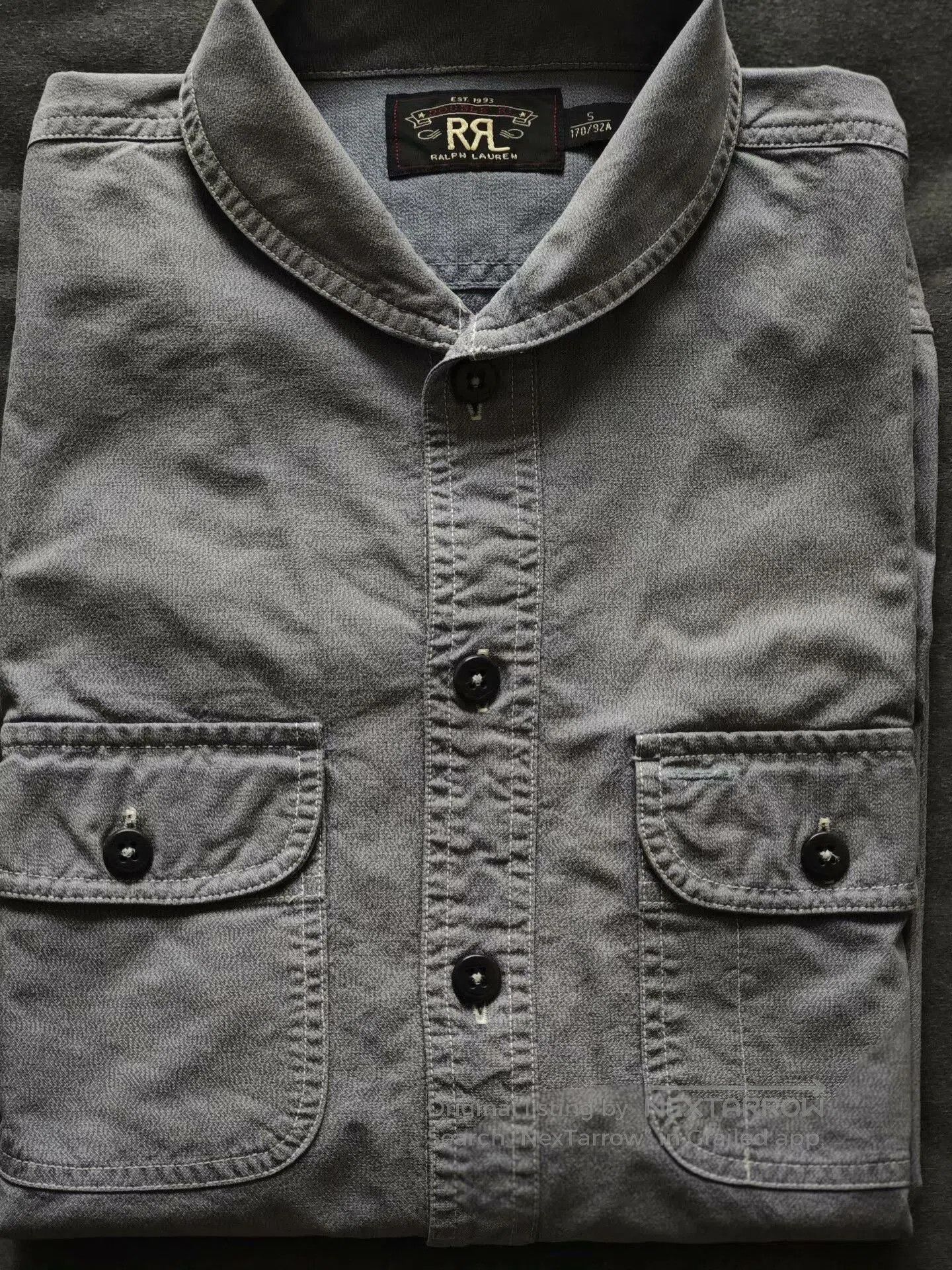 RRL Double RL Gray Work Shirt.