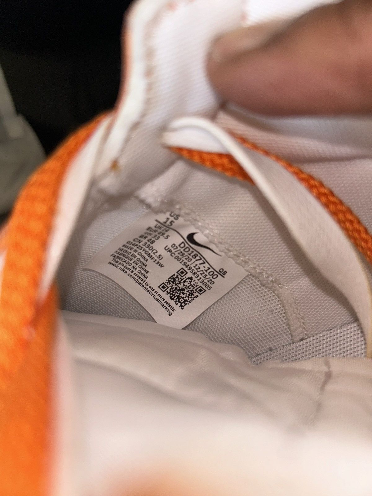 Nike Nike blazer sacai low white and magma orange-sz15 Size US 15 / EU 48 - 6 Thumbnail