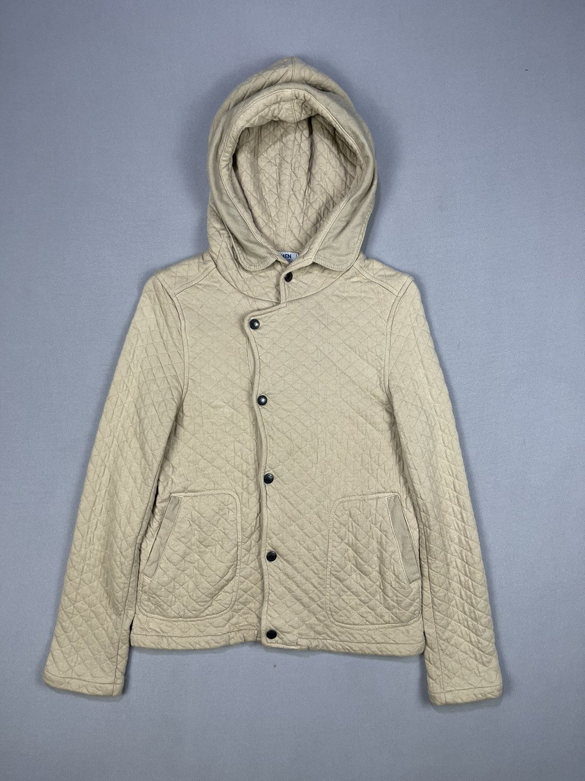 Vintage France Designer ARMEN Diagonal Button Up Quilted Hoodies Size M / US 6-8 / IT 42-44 - 1 Thumbnail