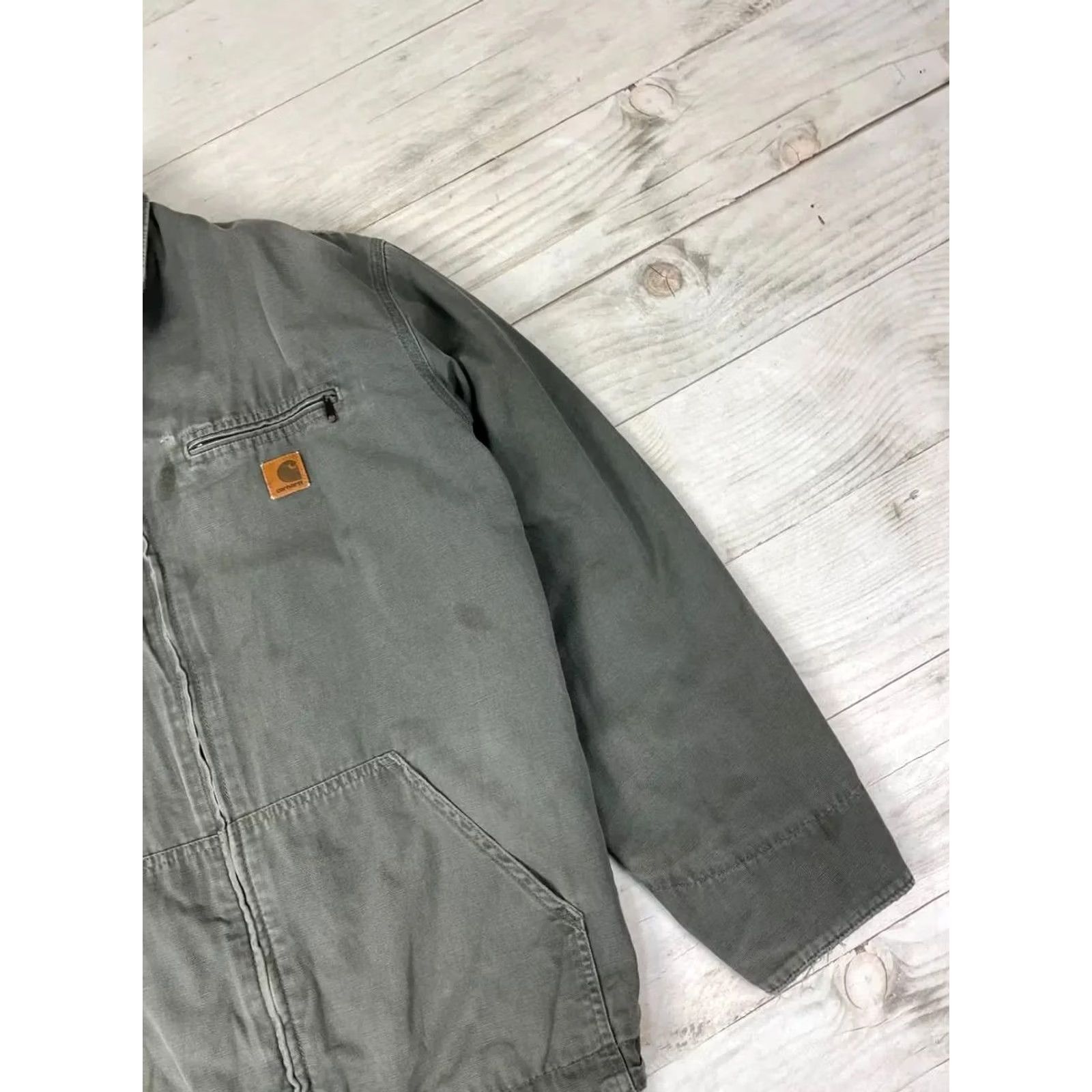 Carhartt VINTAGE Carhartt Detroit Work Jacket 90s Mens XL Gray Canvas Bomber Jacket Size US XL / EU 56 / 4 - 6 Thumbnail