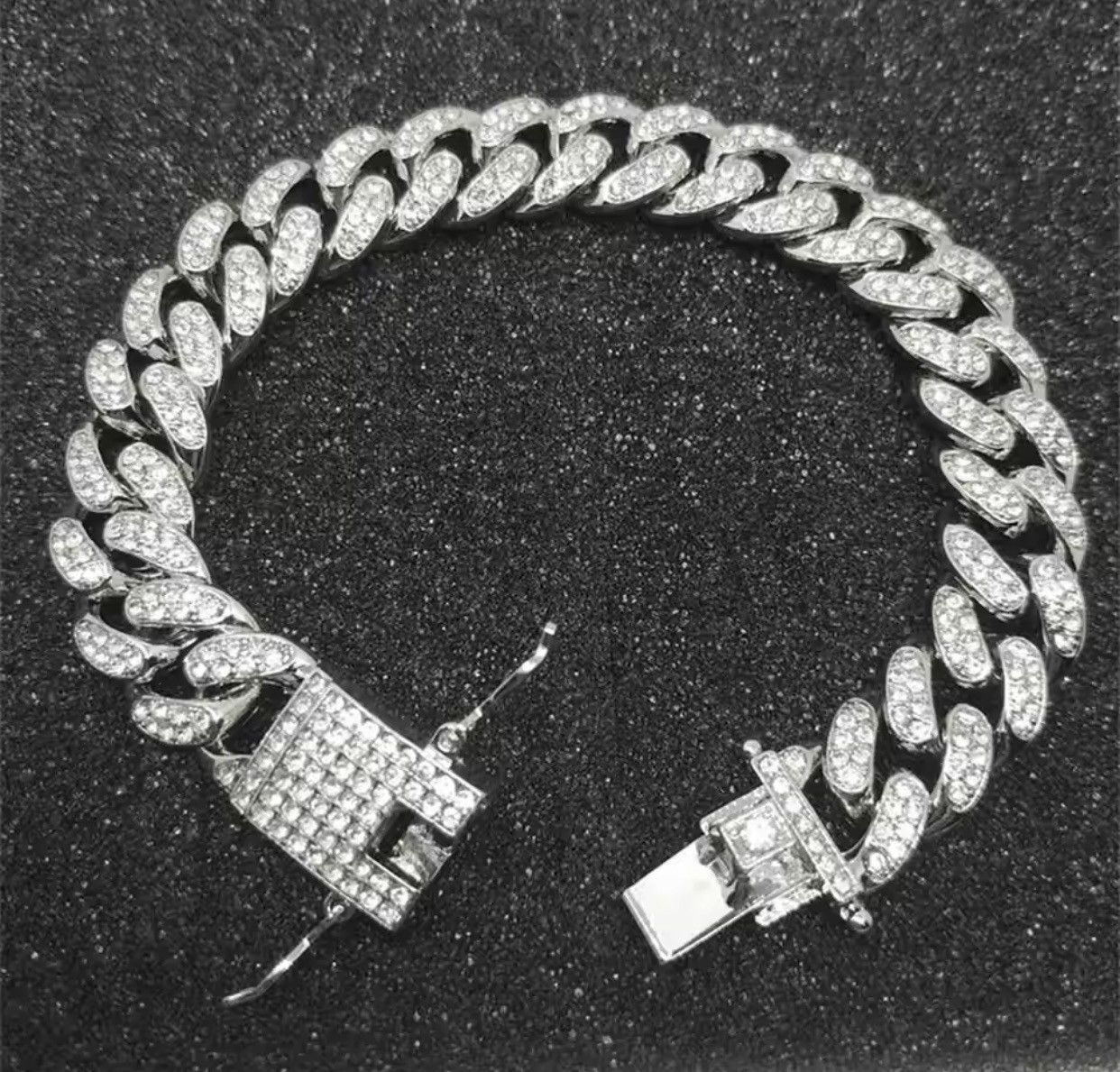 Designer × Jewelry Titanium Steel CZ Link Chain Bracelet for Men Women Size ONE SIZE - 4 Thumbnail