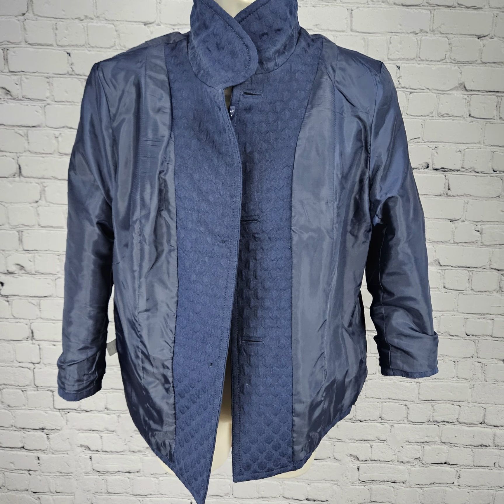 Talbots Talbots Jacket Women Short 3/4 Sleeve Lined Collared Buttoned Cropped Navy Blue 14 Classic Preppy Size XL / US 12-14 / IT 48-50 - 5 Thumbnail