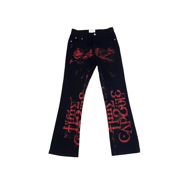 Jean Handmade monogrammed Y2K punk micro flare jeans Size US 30 / EU 46 - 6 Thumbnail