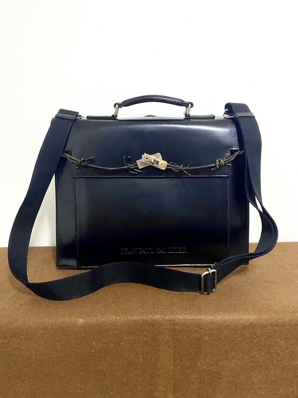 Jean Paul Gaultier Rare 90s JPG Birkin Kelly Leather GothicBriefcase Bag Size ONE SIZE - 2 Thumbnail