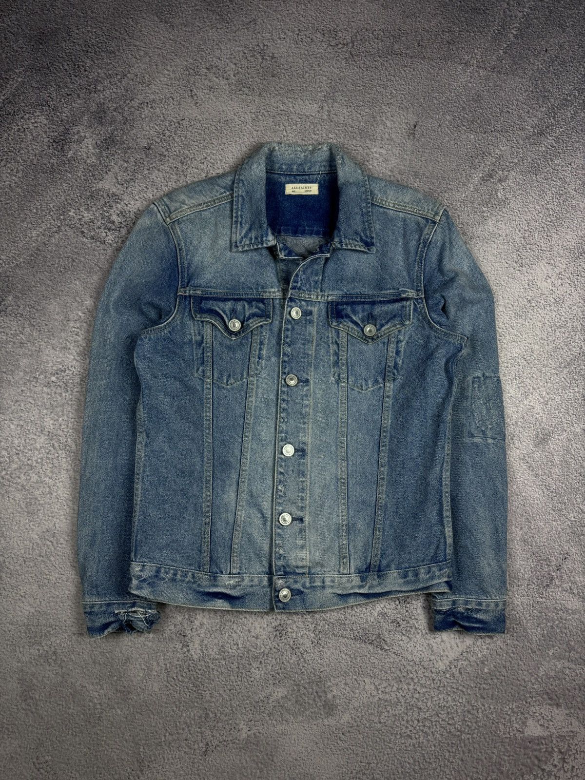 Allsaints All Saints Spitalfields Dustout Distressed Denim Jacket Size US M / EU 48-50 / 2 - 5 Thumbnail
