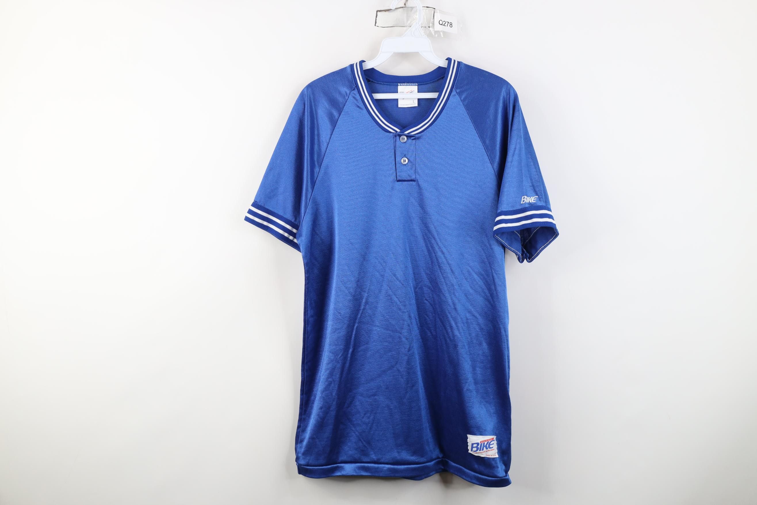 Vintage Vintage 80s 90s Silky Striped Ringer Henley T-Shirt Blue USA Size US L / EU 52-54 / 3 - 1 Thumbnail
