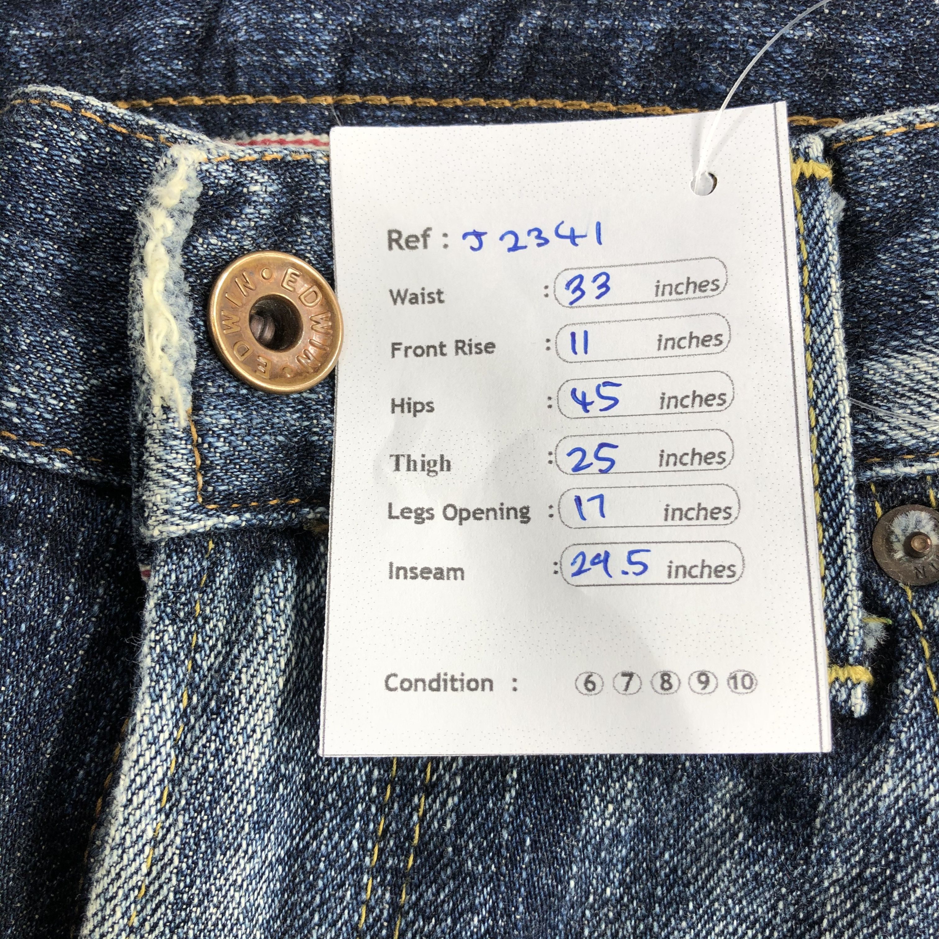 Edwin Vintage Faded Black Edwin Jeans-J2341A Size US 33 - 14 Thumbnail