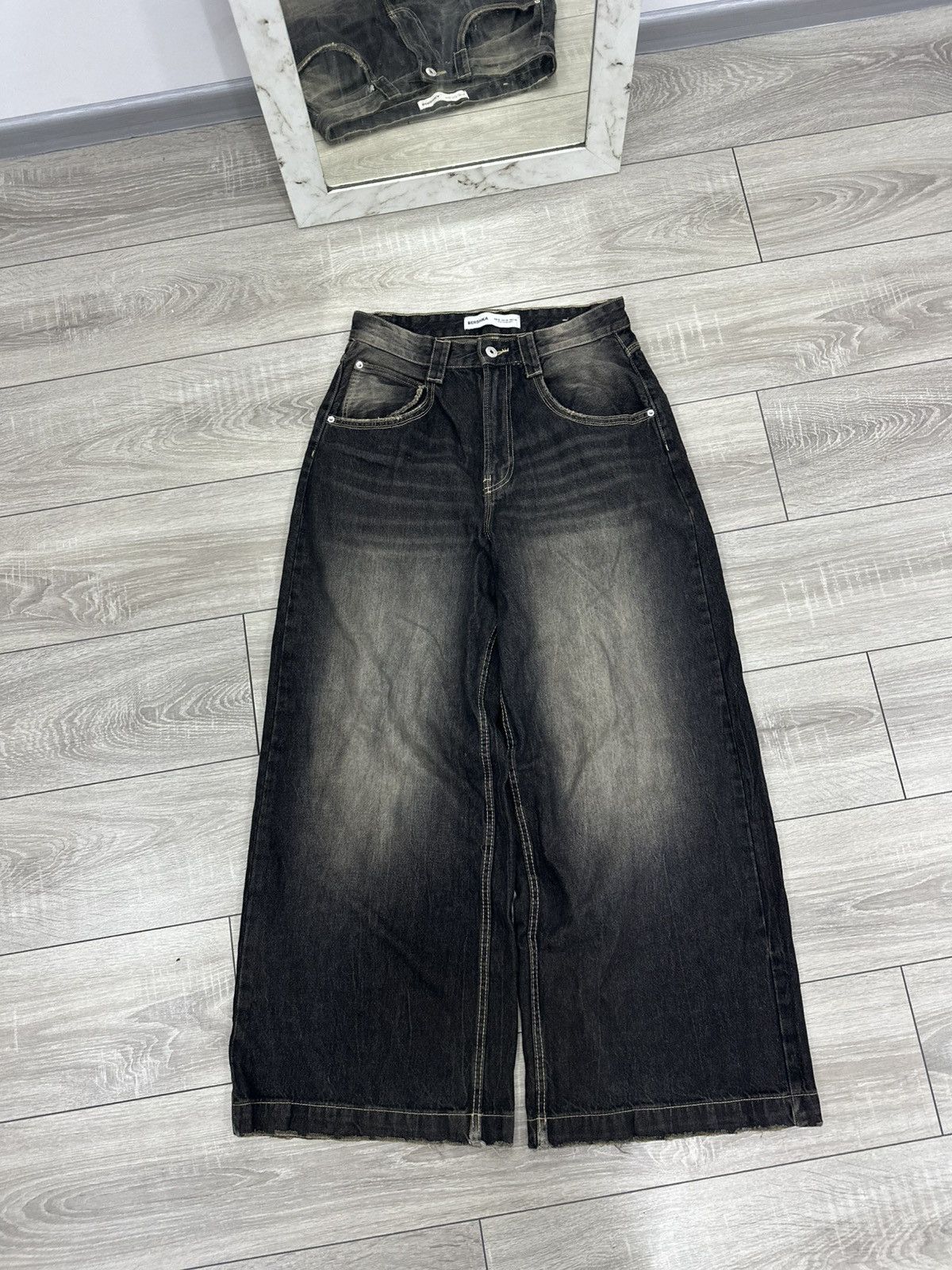 Vintage Baggy JNCO Style Jeans Japanese Brand Wide Y2K Hip Hop Rap Size US 30 / EU 46 - 6 Thumbnail