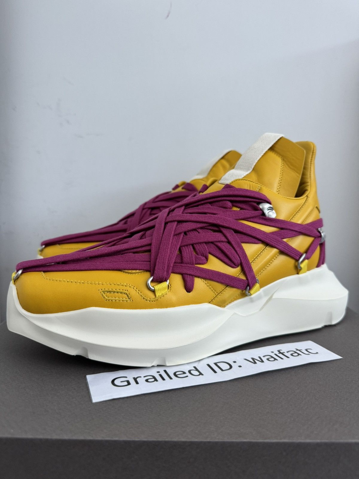 Rick Owens RICK OWENS LEATHER LEMON MEGA LACE GETH RUNNERS Size US 9 / EU 42 - 2 Thumbnail