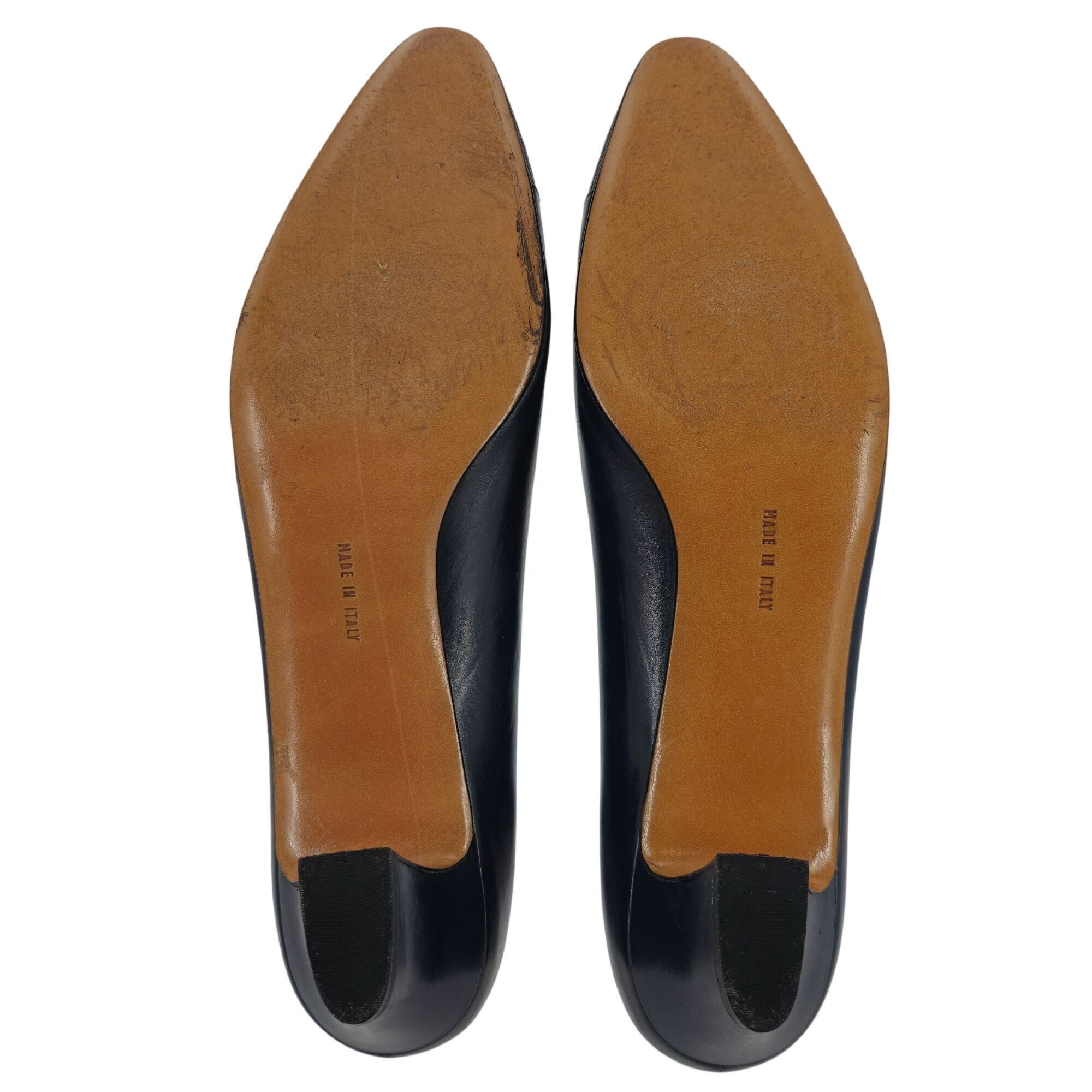 Vintage Salvatore Ferragamo Womens 9AA Navy Leather Reptile