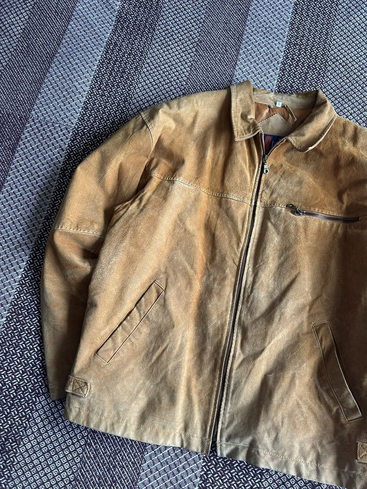 Vintage Vintage Hudson Real Leather Jacket Sun Faded Washed Size L Size US L / EU 52-54 / 3 - 5 Thumbnail