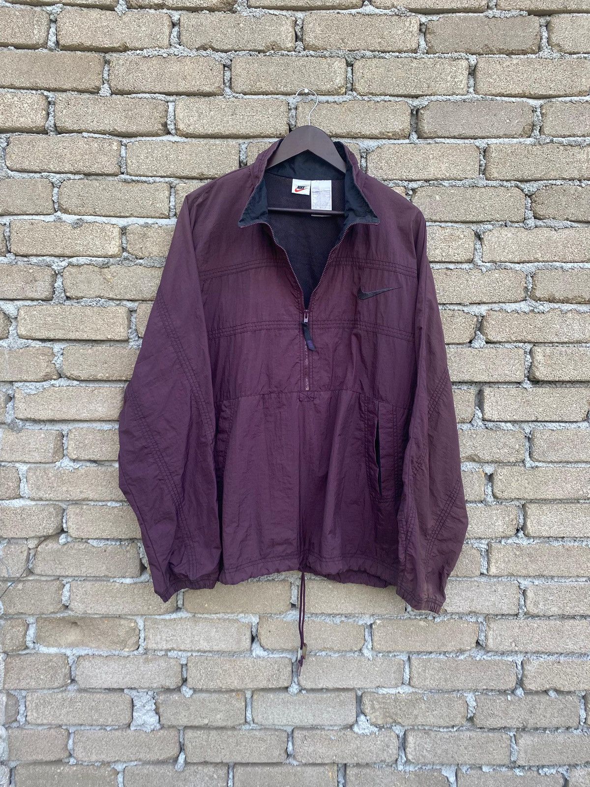 Nike Vintage 90s Nike Swoosh Windbreaker Half Zipper Size US L / EU 52-54 / 3 - 2 Thumbnail