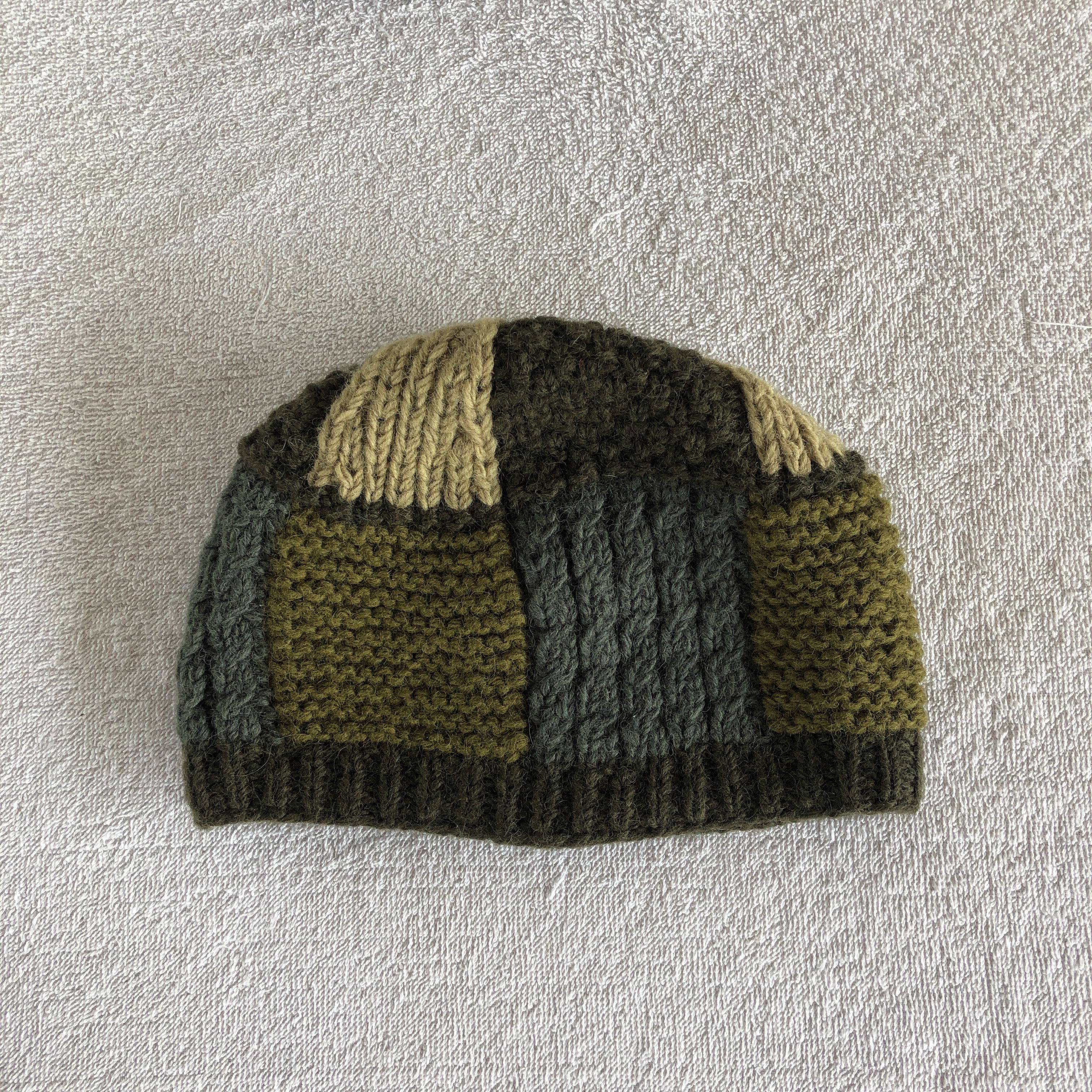 Japanese Brand Vintage 90s Cable Knit Beanie Patchwork Snow Caps Hats Size ONE SIZE - 5 Thumbnail