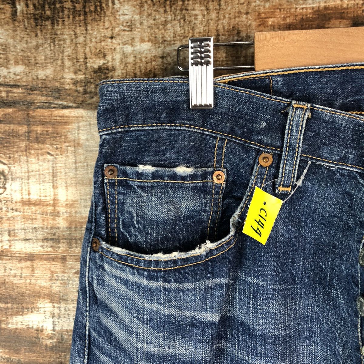 Levi's DL Levis 501 Blue ripped Distressed Denim Pants #C144 Size US 32 / EU 48 - 7 Thumbnail