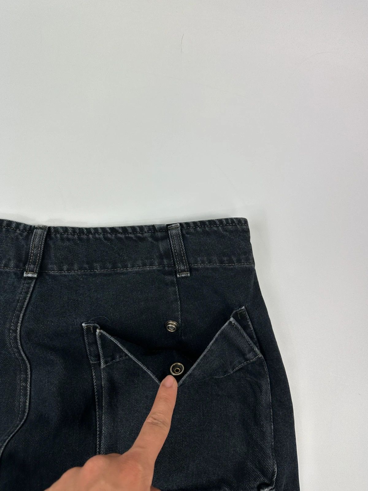 Armani Armani Jeans 00’s Black Indigo Carpenter Wide Legs Jeans Size US 32 / EU 48 - 6 Thumbnail