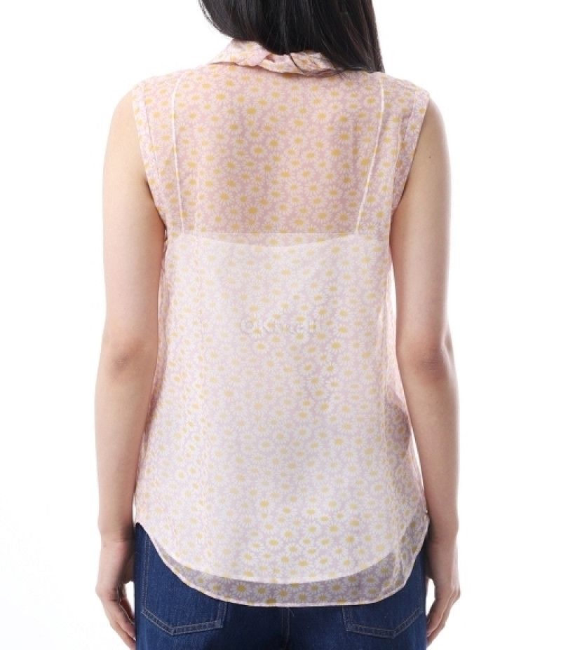 Gucci o1la5ras0526 Printed Silk Top With Neck Bow in Pink Size M / US 6-8 / IT 42-44 - 3 Thumbnail