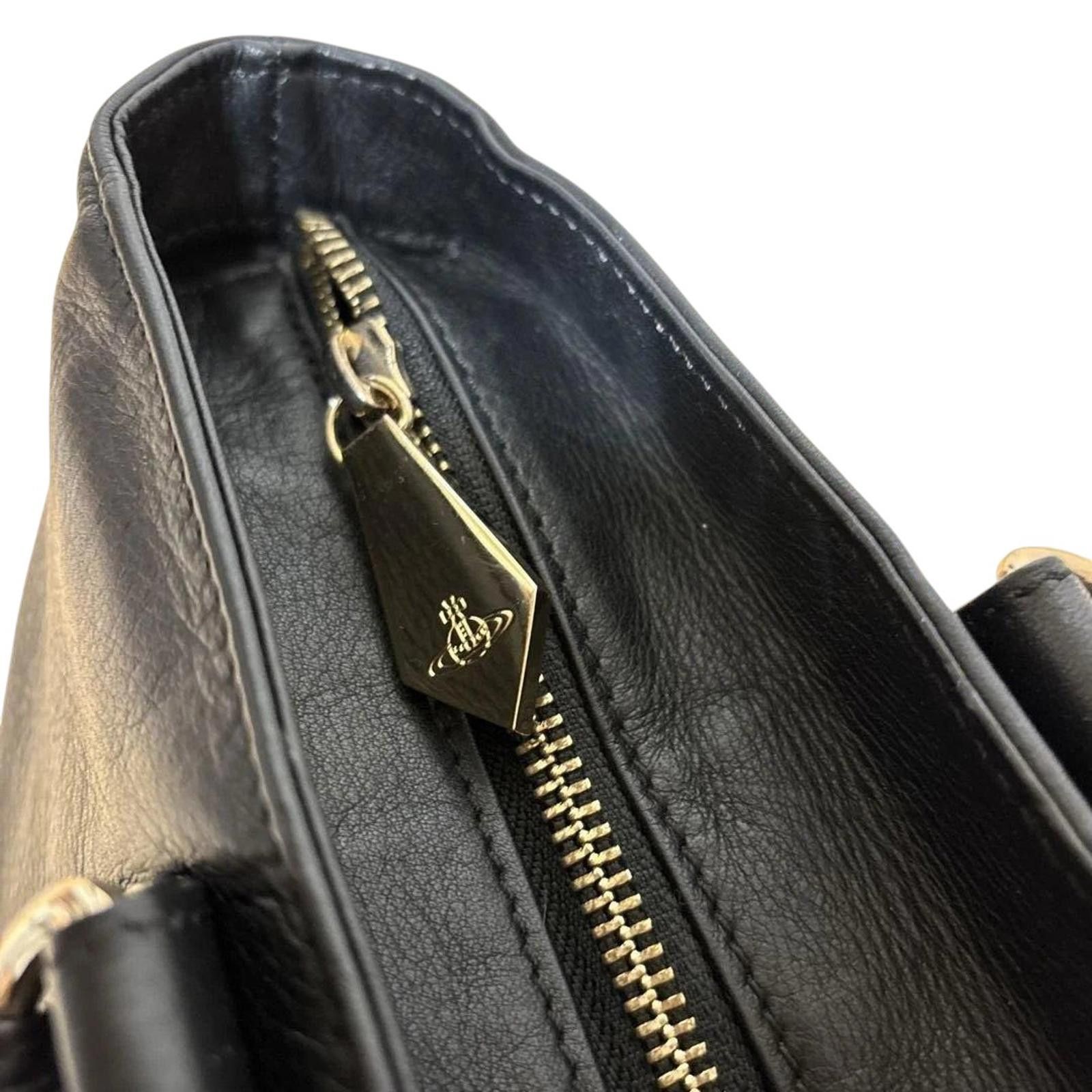 Vivienne Westwood Vivienne Westwood - Black Leather Tote Bag Size ONE SIZE - 6 Thumbnail