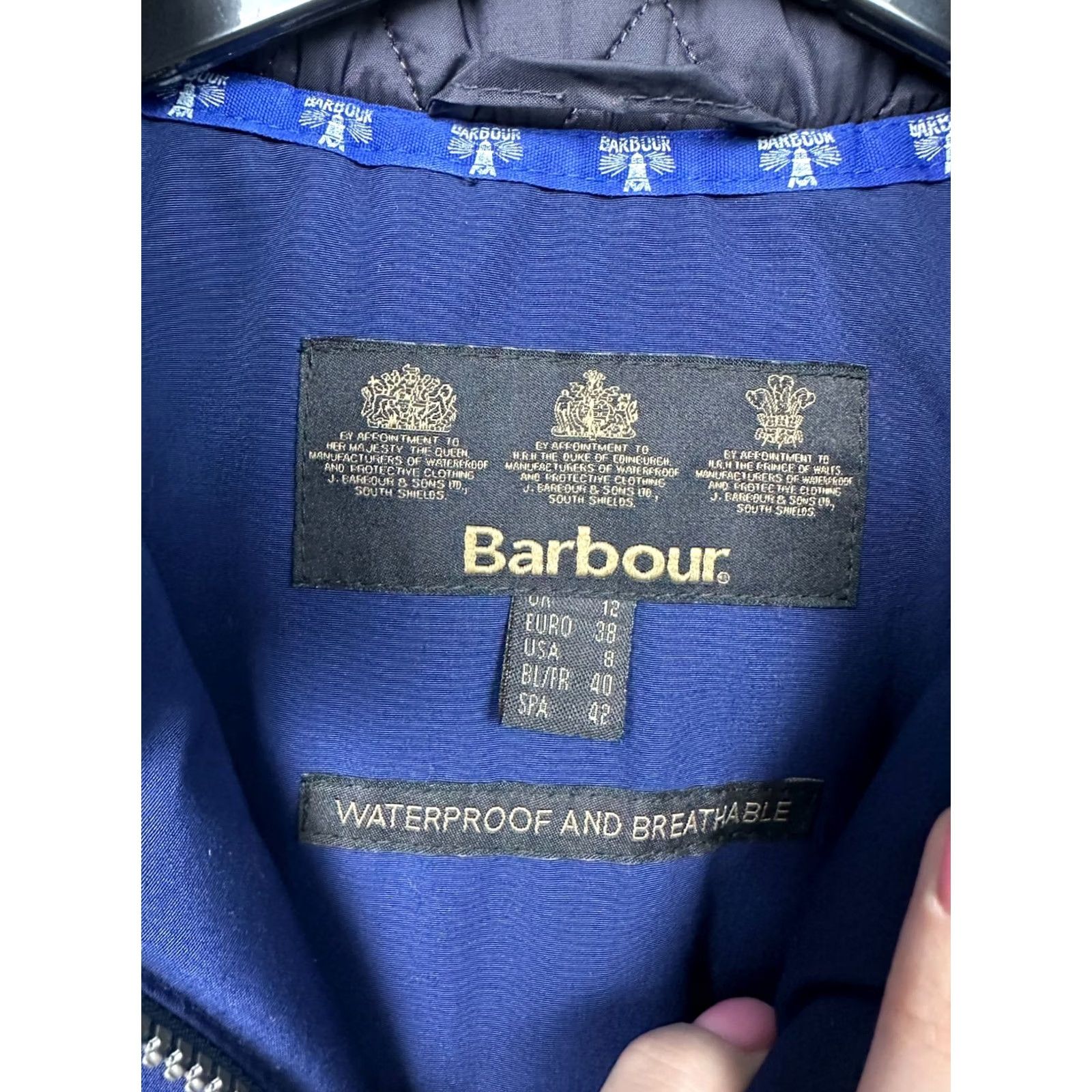 Barbour Barbour Jacket Womens Elper WB Waterproof Barbour UK 12 XS? (Original size UK 12) - Blue - Regular - Long Sleeve - Zip - Polyester X Size M / US 6-8 / IT 42-44 - 6 Thumbnail