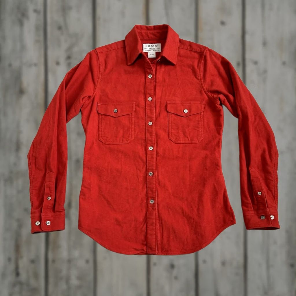 Filson VINTAGE Filson Shirt Burnt Orange Red Chamois Button Down Women's Size S Long Sleeve Size S / US 4 / IT 40 - 1 Thumbnail