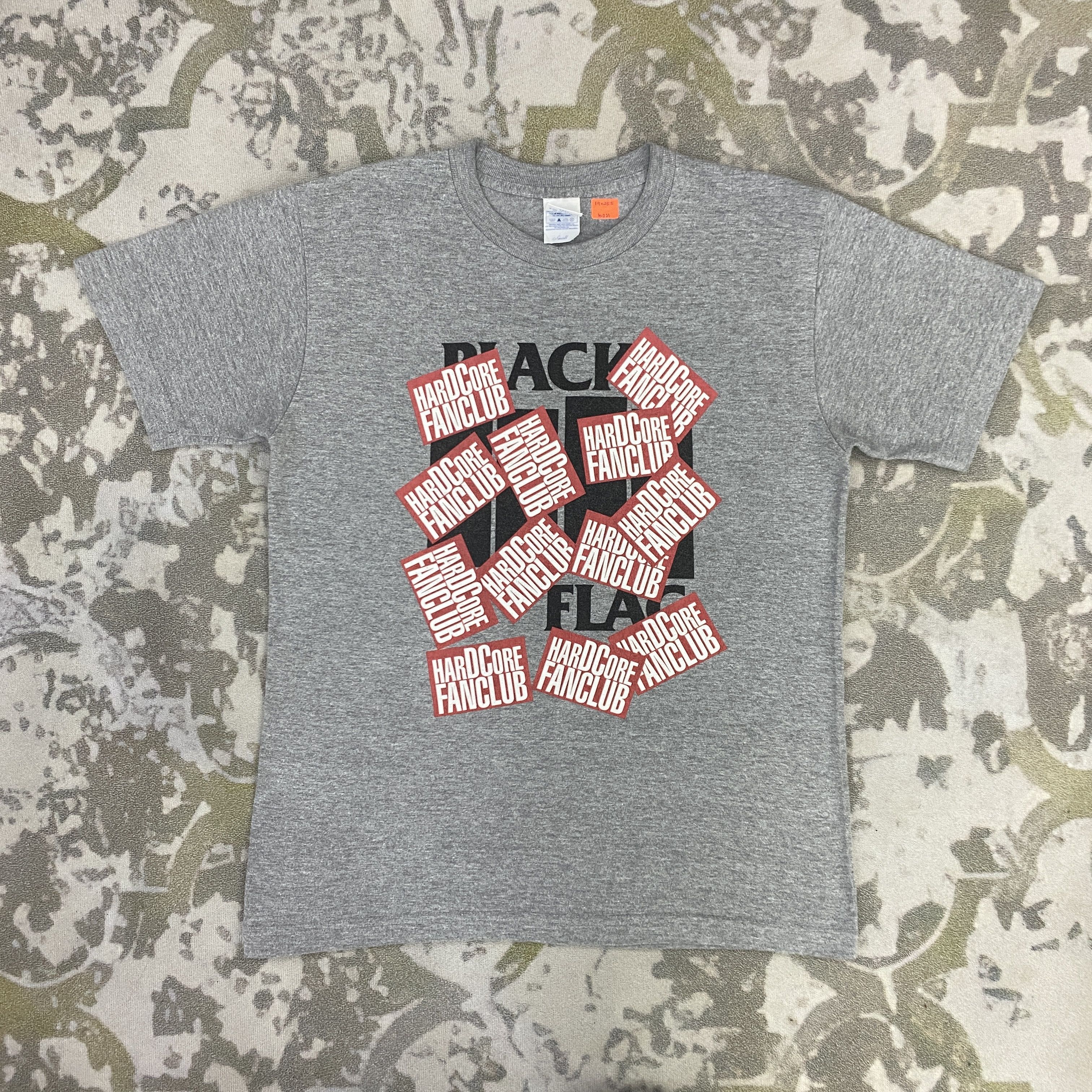 image of Band Tees x Black Flag Vintage Black Flag Hardcore Fanclub Medium Shirt -M021 in Grey (Size Small)