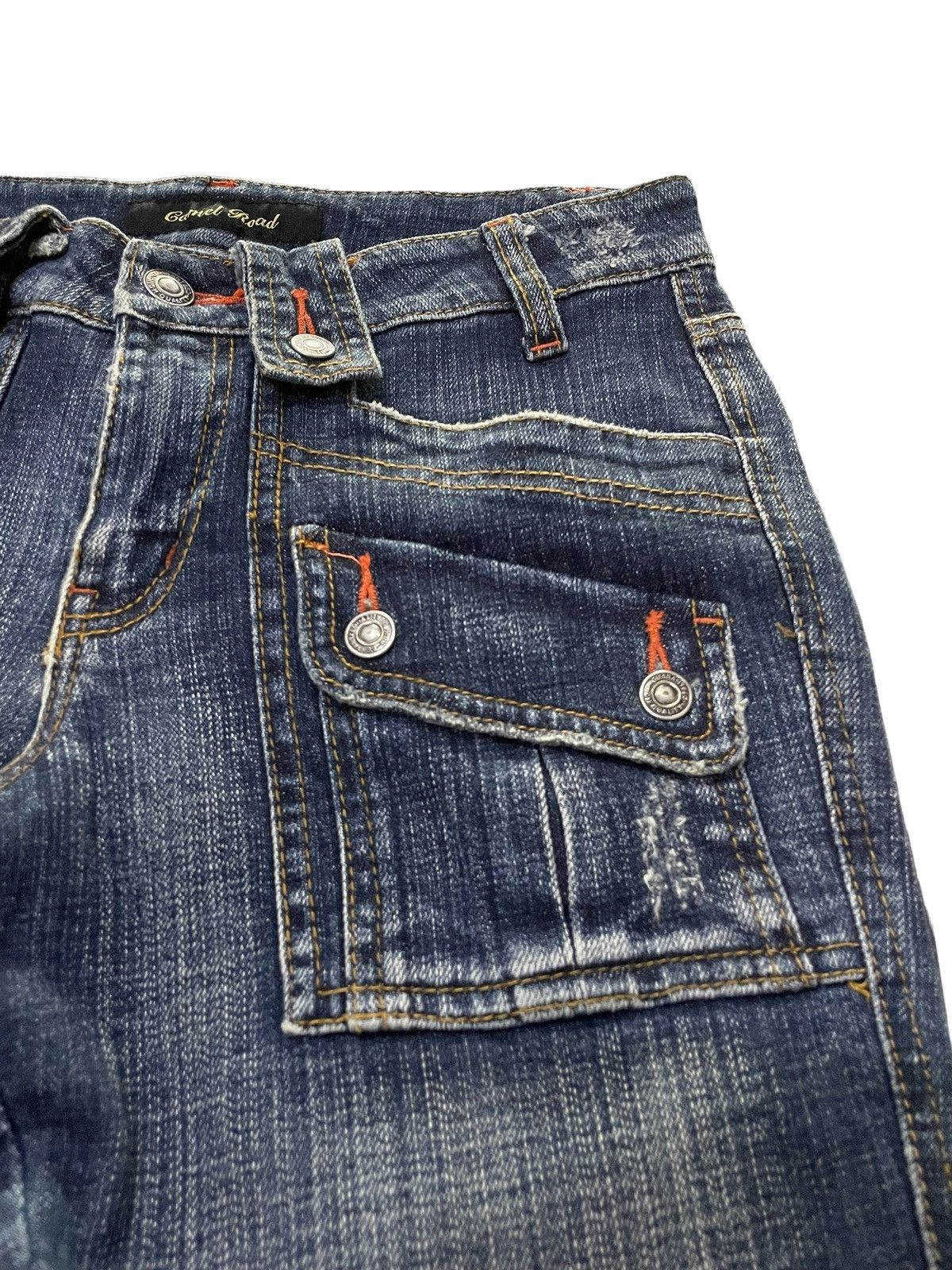 If Six Was Nine × Le Grande Bleu (L.G.B.) Camel Road Japan Bush Pocket Flared Stacked Denim Pants Size US 28 / EU 44 - 9 Thumbnail